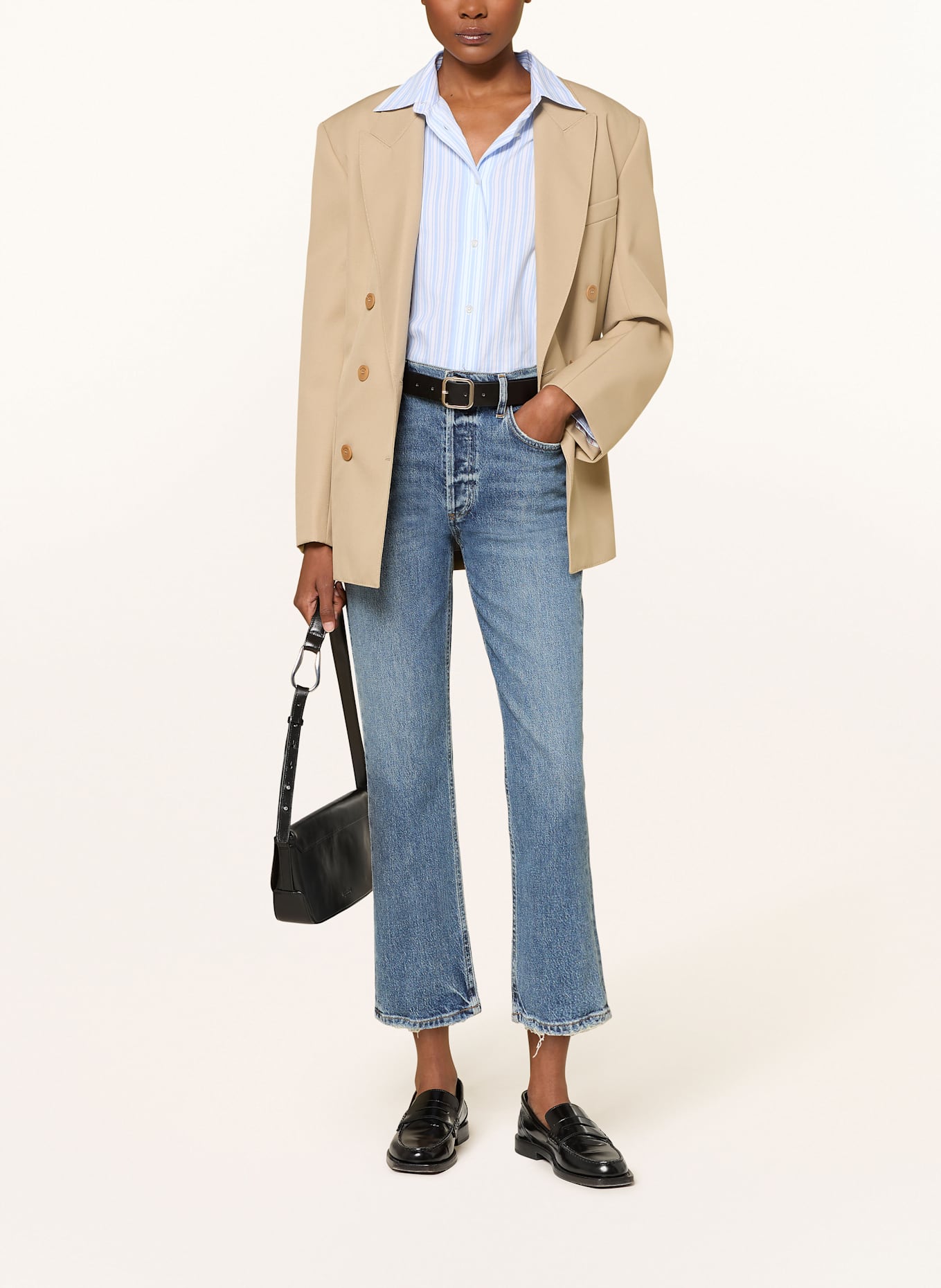 AGOLDE Jeansy straight RILEY: moor med marble ind