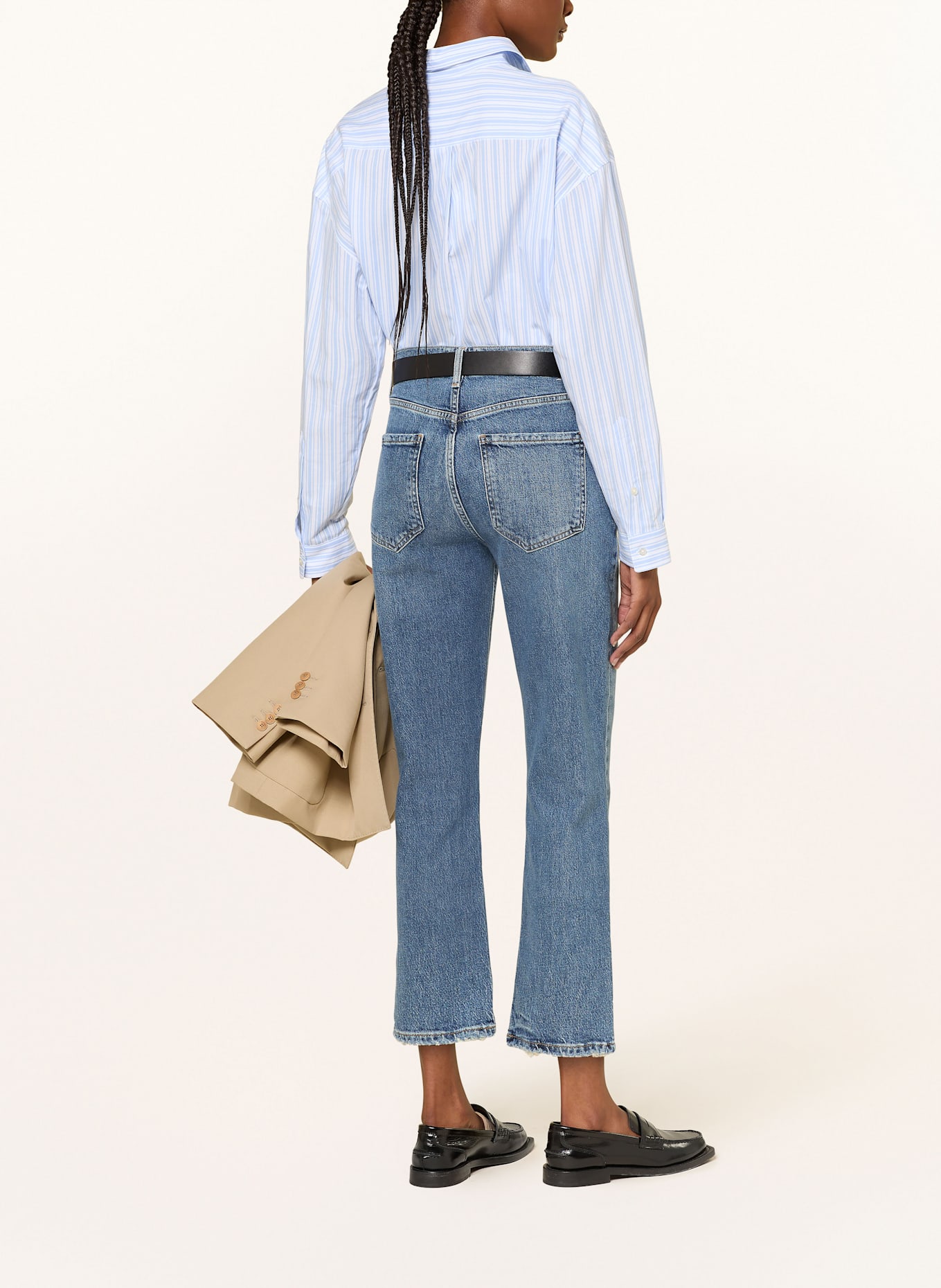 AGOLDE Jeansy straight RILEY: moor med marble ind