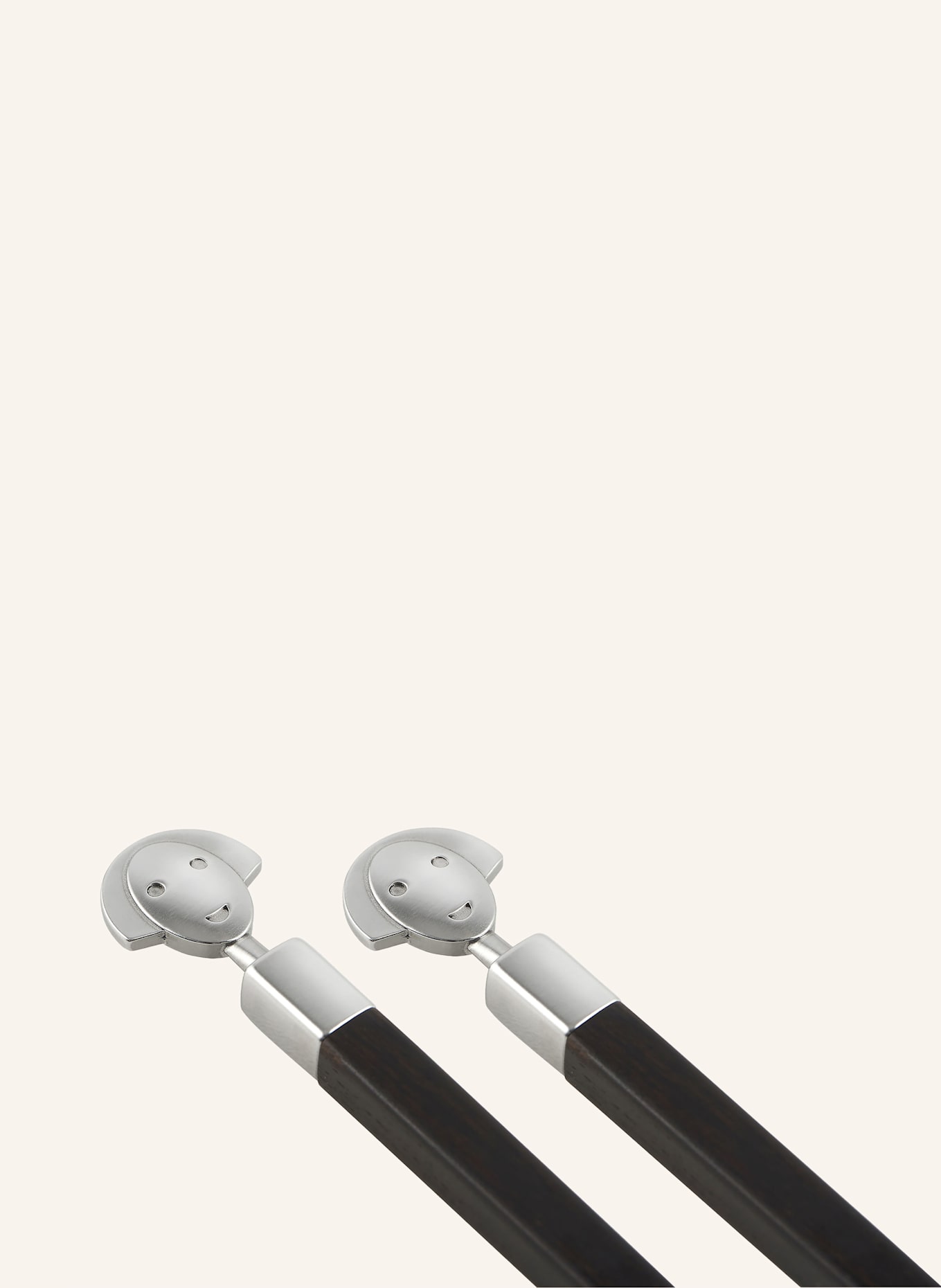 ALESSI Essstäbchen ANNA: DUNKELBRAUN / SILBER