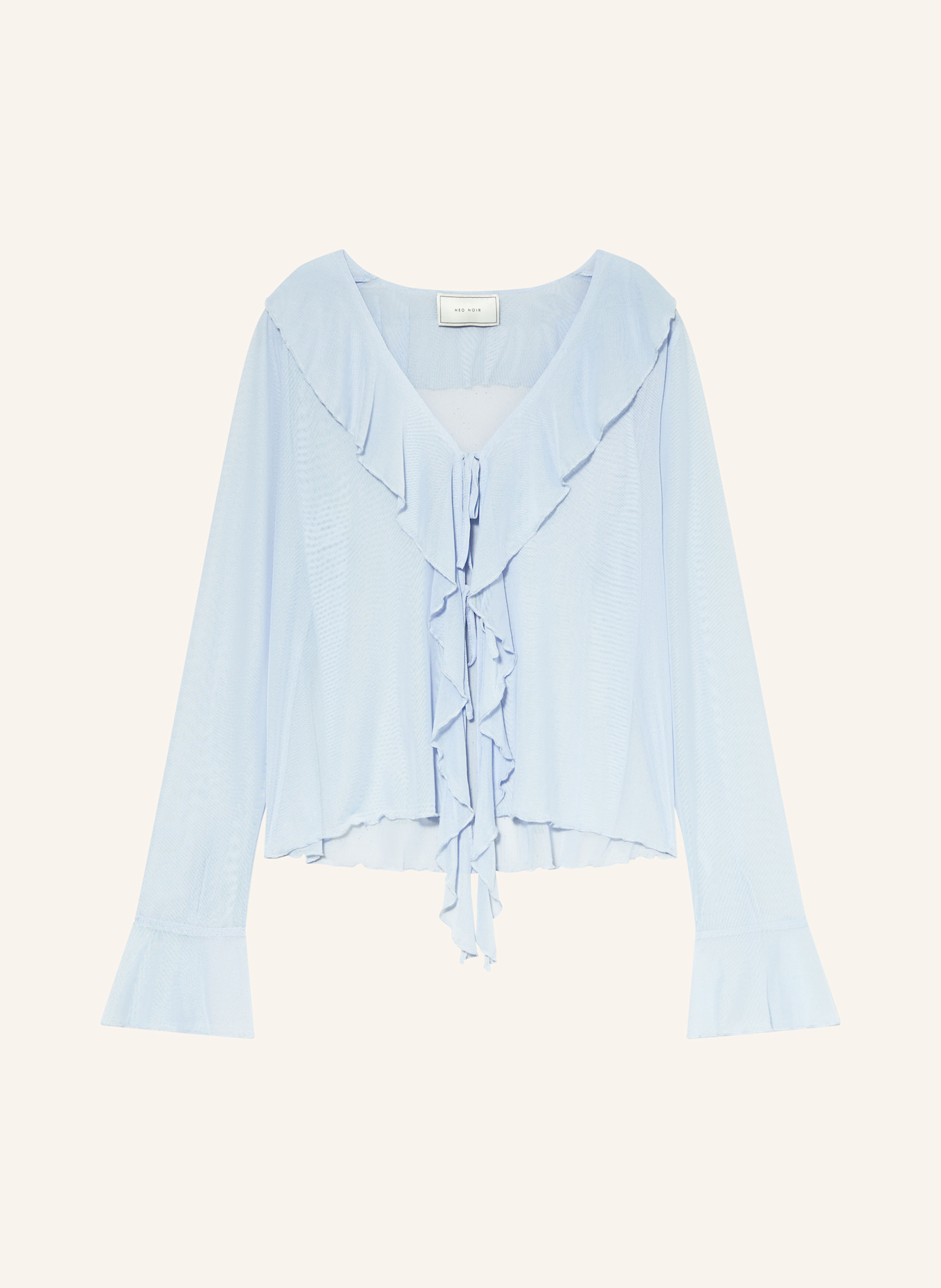 NEO NOIR Blusenshirt ANIKA aus Mesh: HELLBLAU