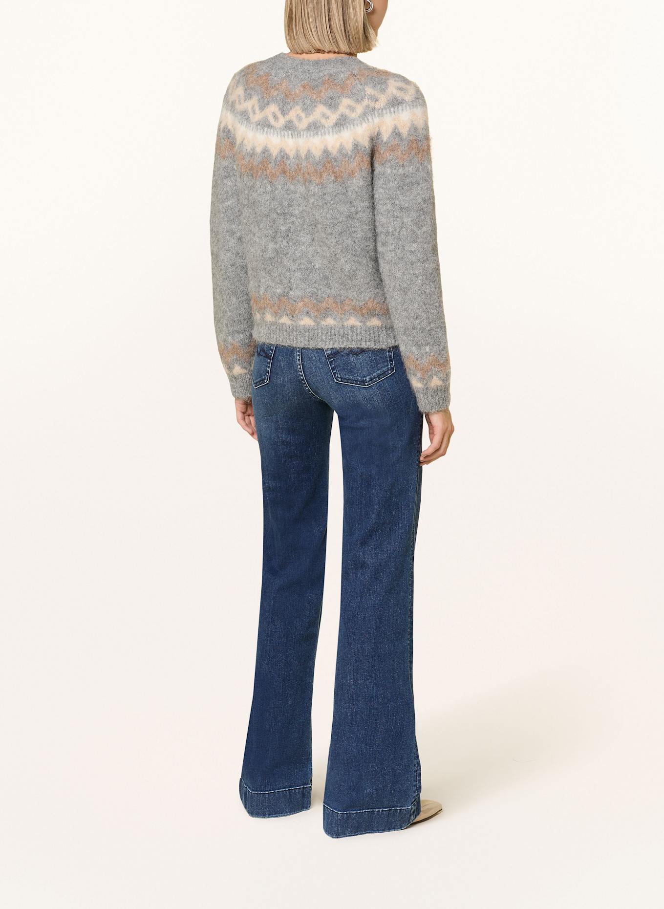 darling harbour Strickjacke mit Alpaka: GRAU / ECRU / CREME