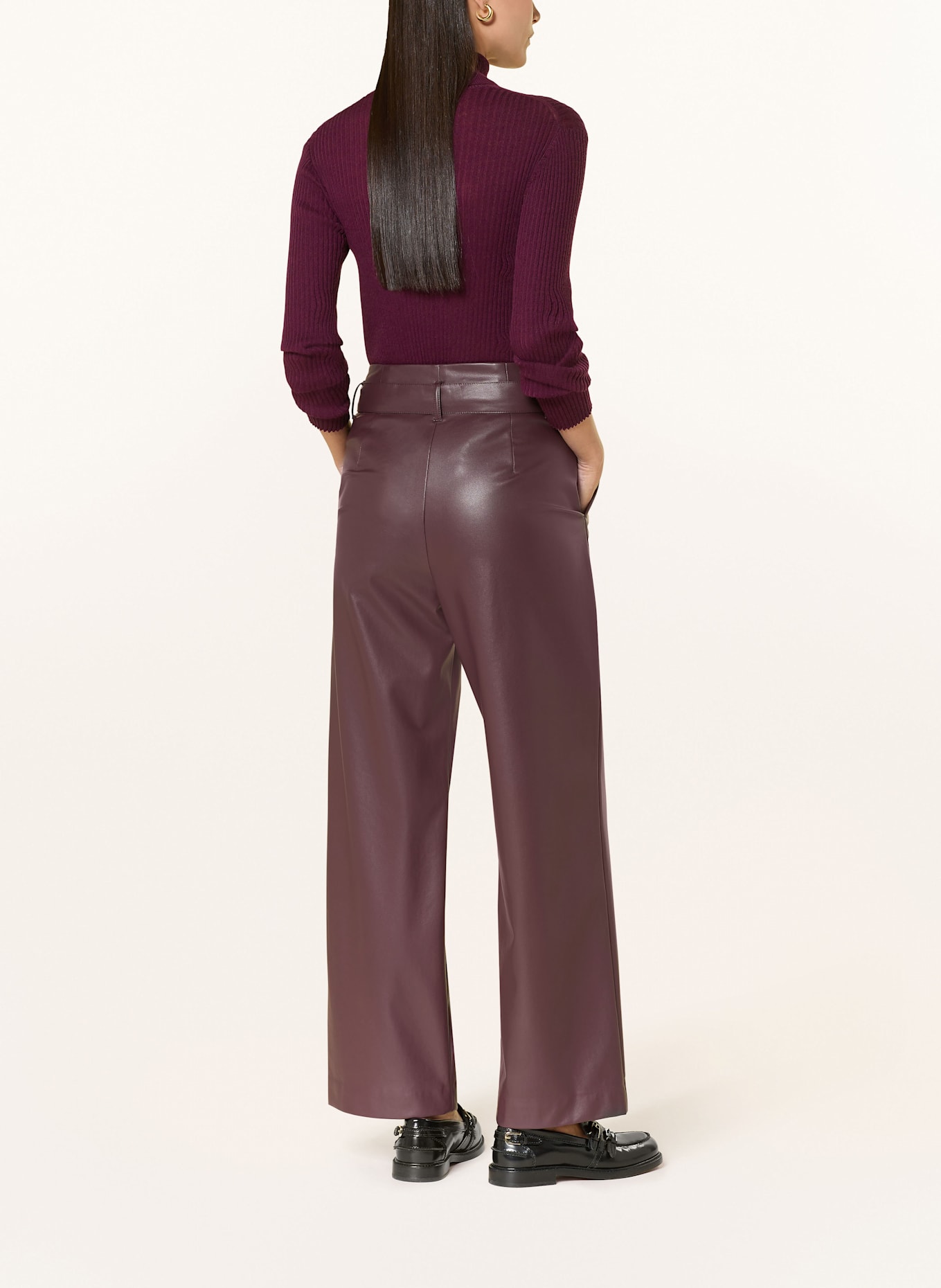 RAFFAELLO ROSSI Marlenehose NICOLE in Lederoptik: DUNKELROT