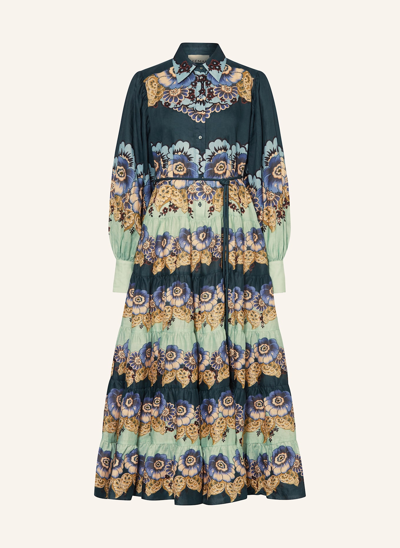 ALÉMAIS Hemdblusenkleid MADALENA: PETROL/ BLAU/ MINT