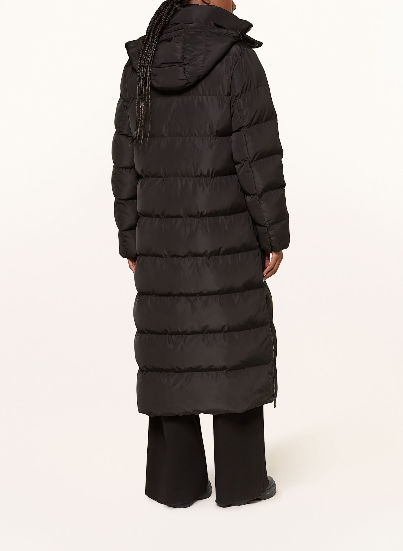 No.1 Como Steppmantel mit abnehmbarer Kapuze: SCHWARZ