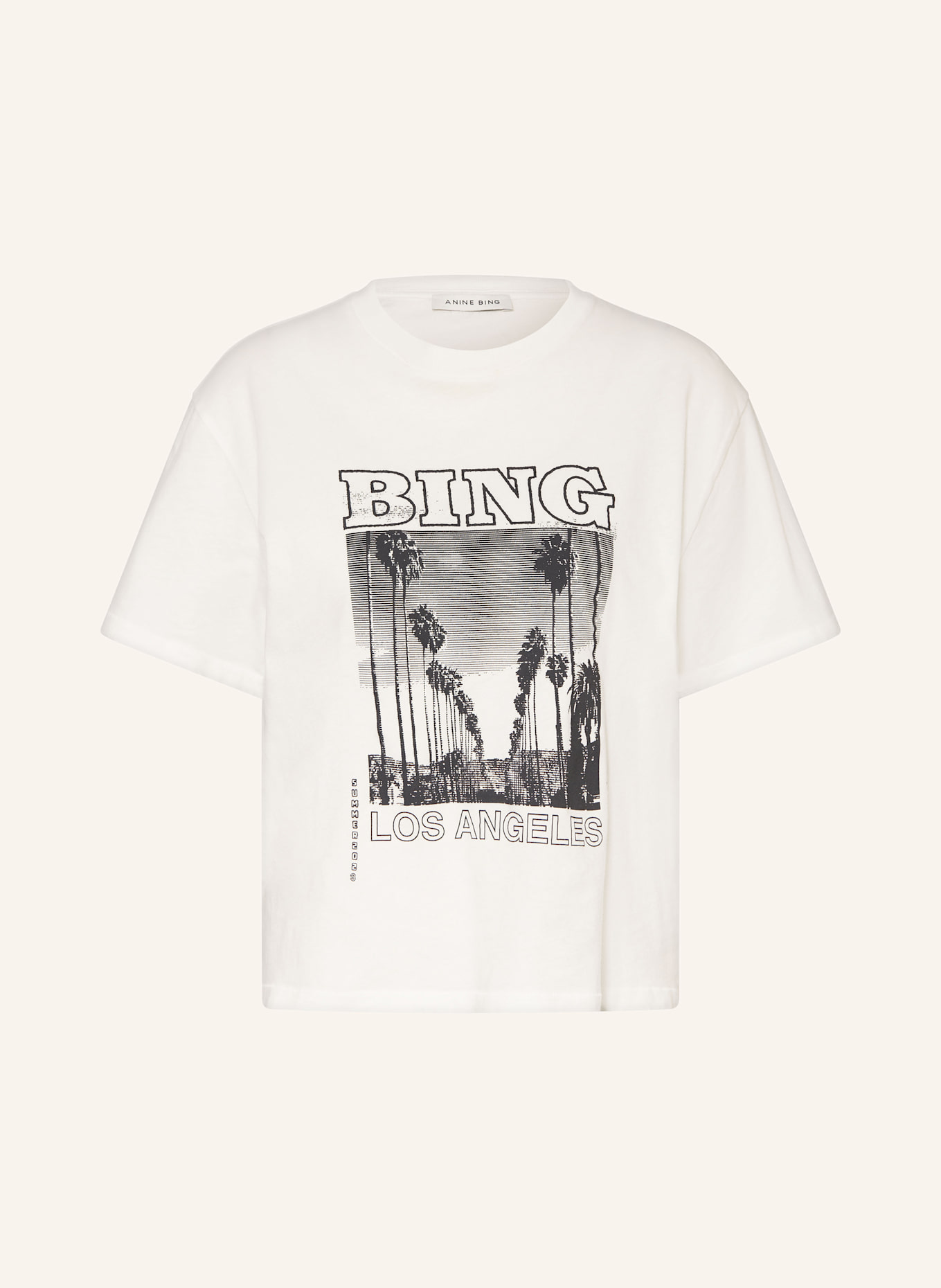 ANINE BING T-Shirt LOUIS: WEISS / SCHWARZ