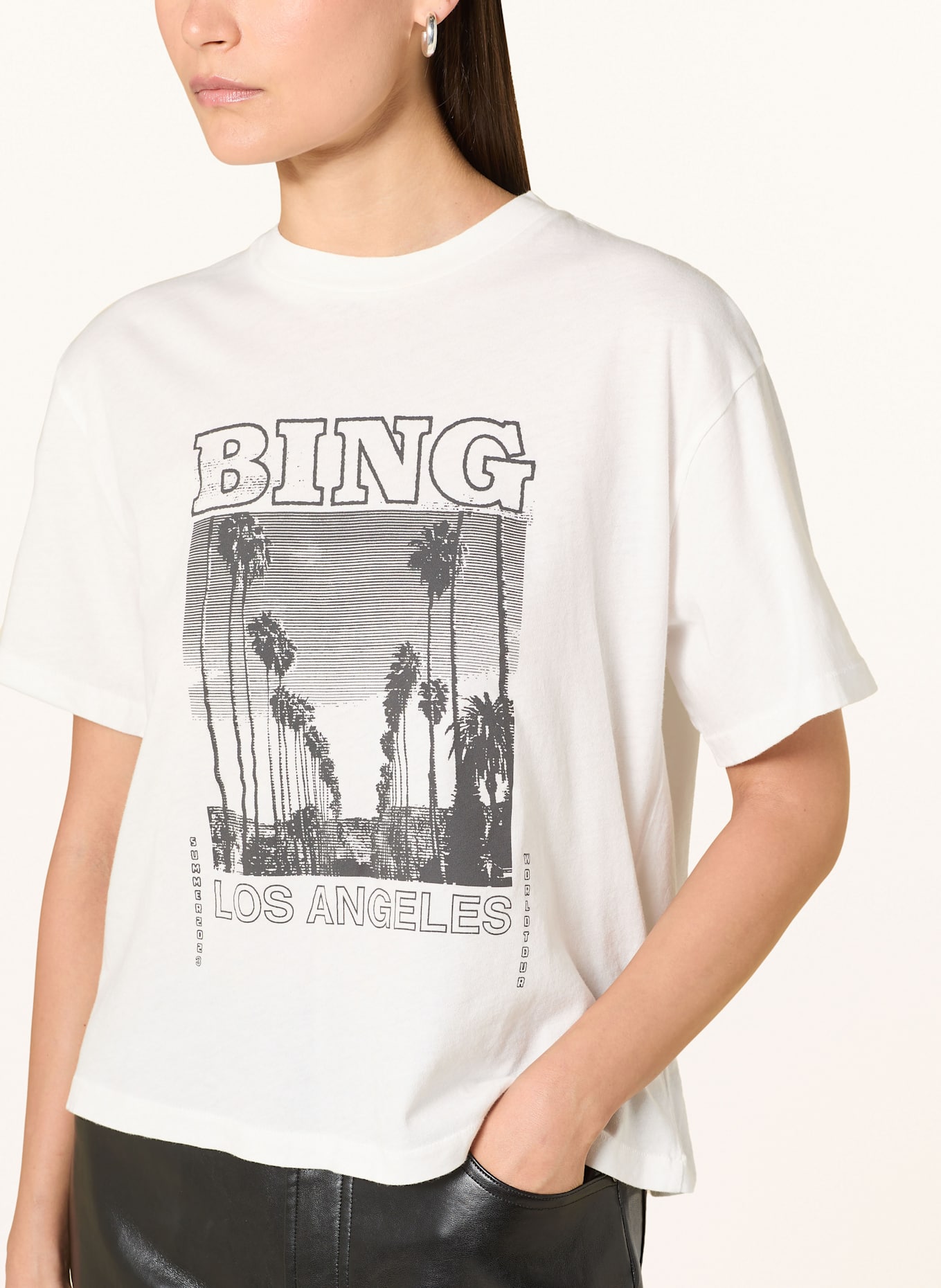 ANINE BING T-Shirt LOUIS: WEISS / SCHWARZ