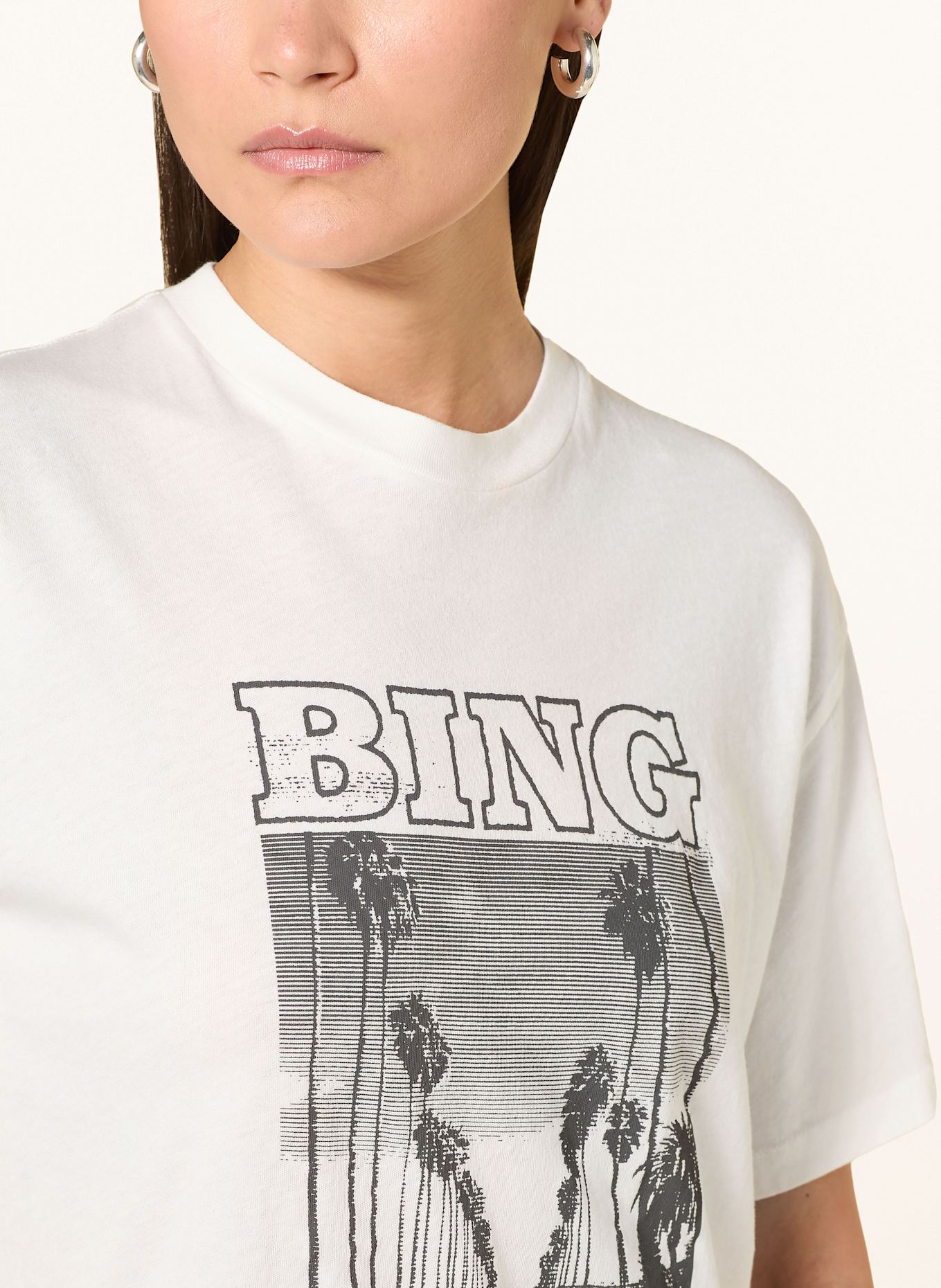 ANINE BING T-Shirt LOUIS: WEISS / SCHWARZ