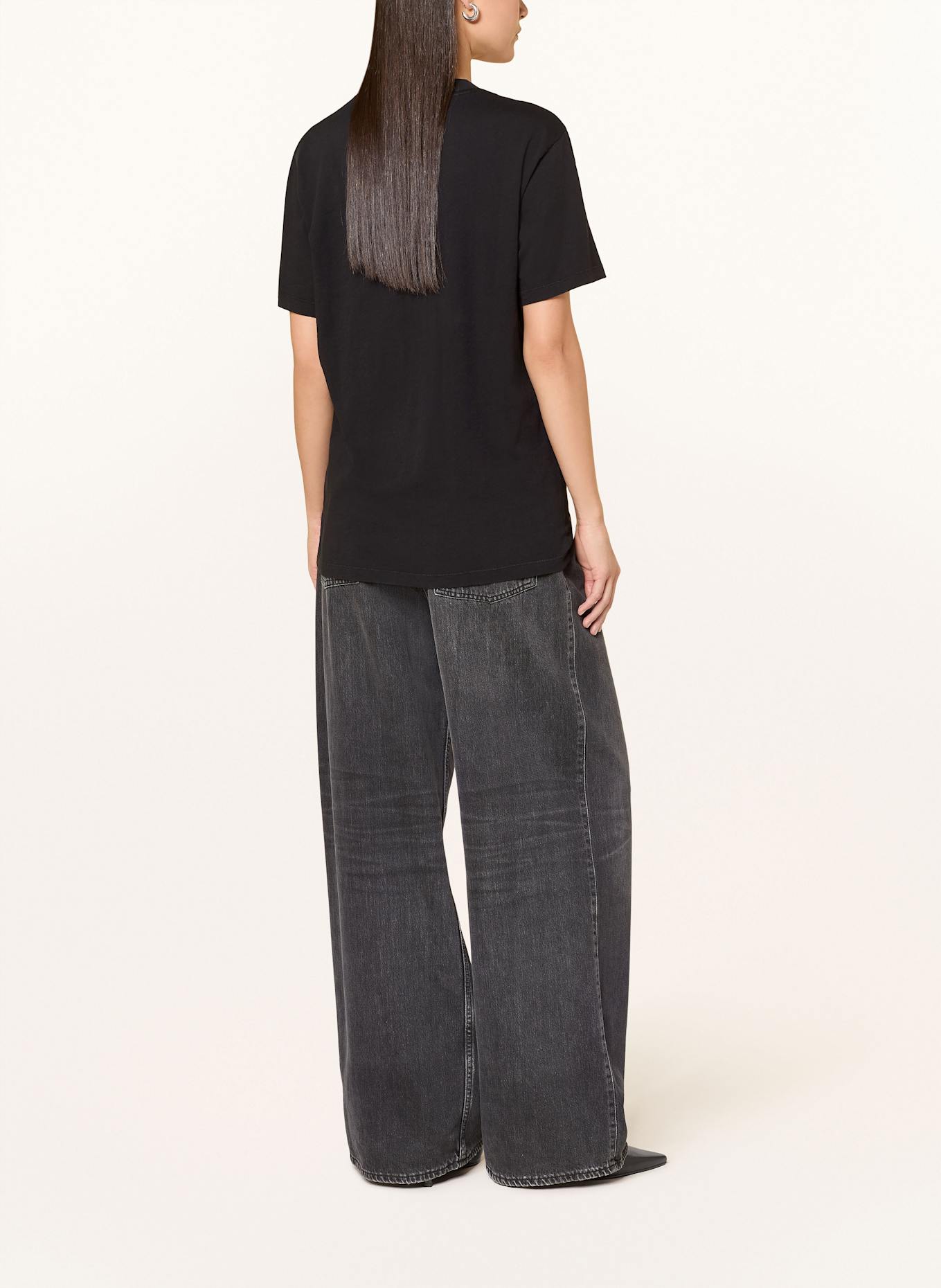 ANINE BING T-shirt LETTERMANN: CZARNY / BIAŁY