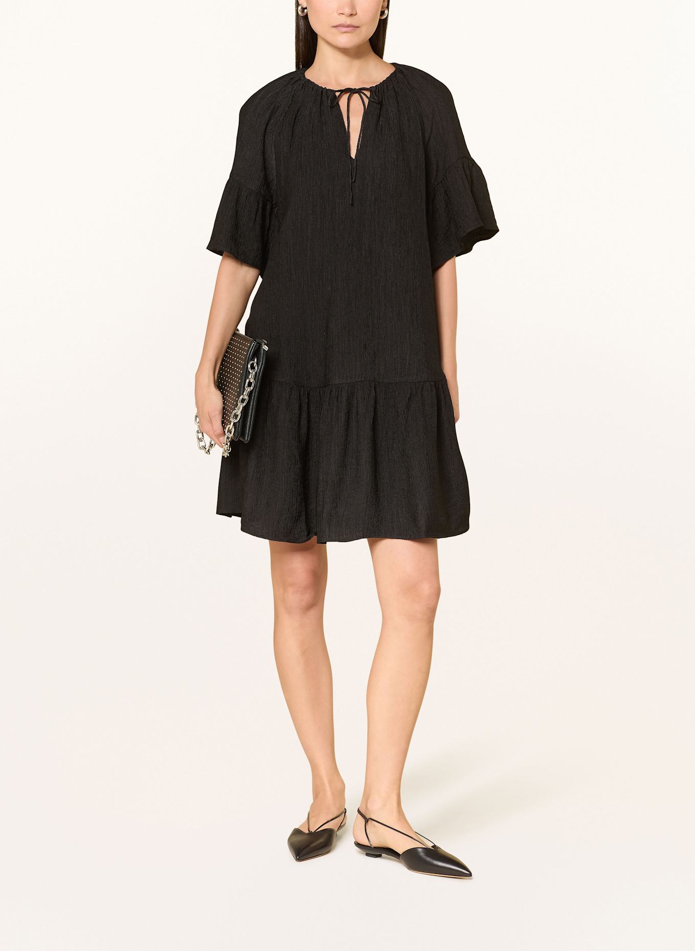 ワンピース ANINE BING Dresses Anine Bing // Cream & Black Silk Printed Maxi Dress – VSP