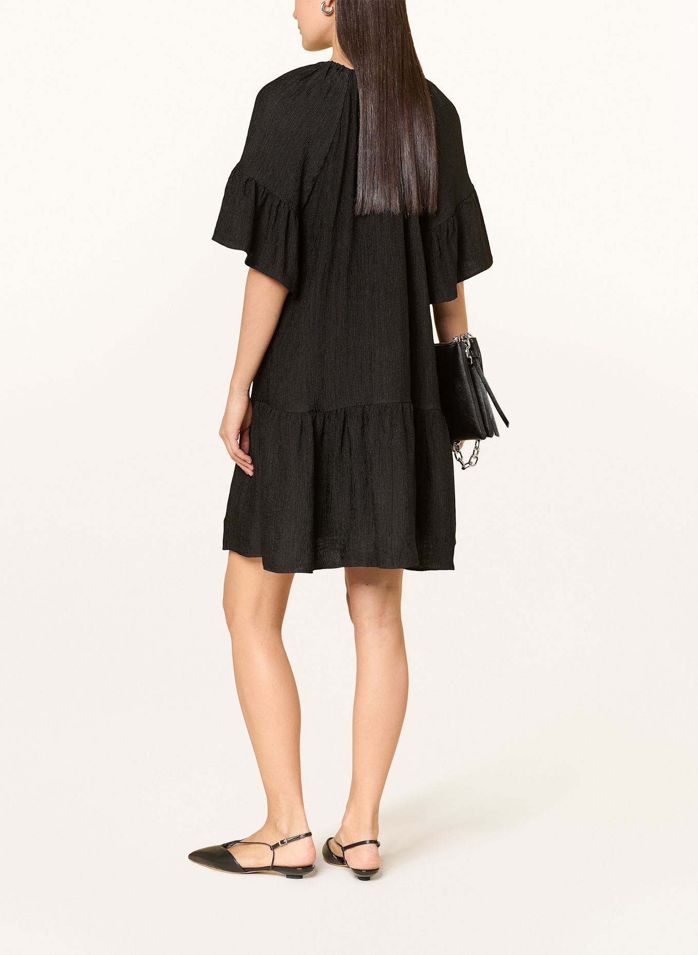 ANINE BING Kleid LOLITA mit Plissees: SCHWARZ