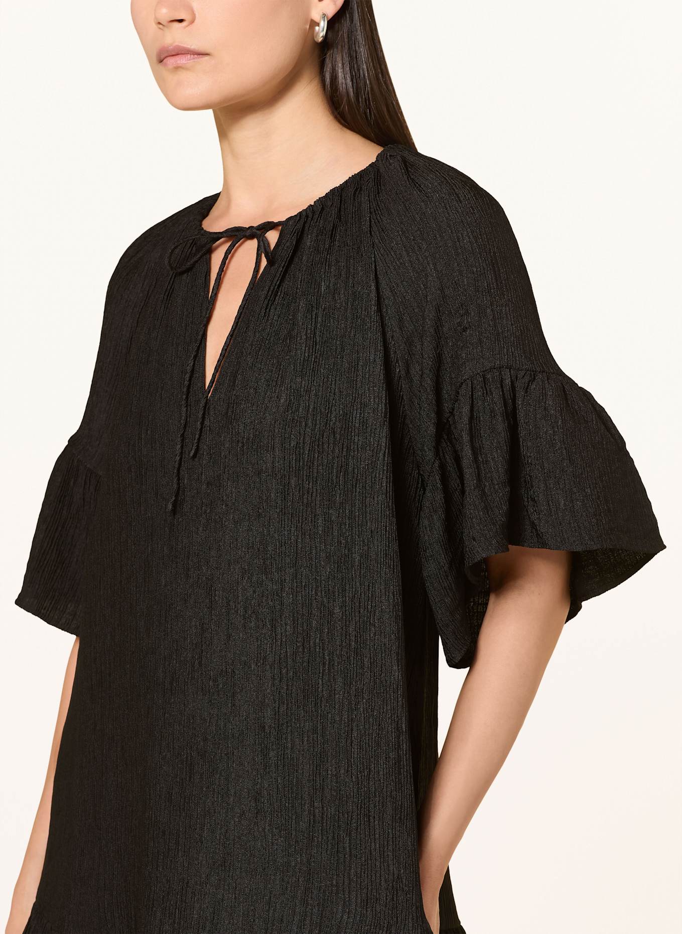 ANINE BING Kleid LOLITA mit Plissees: SCHWARZ