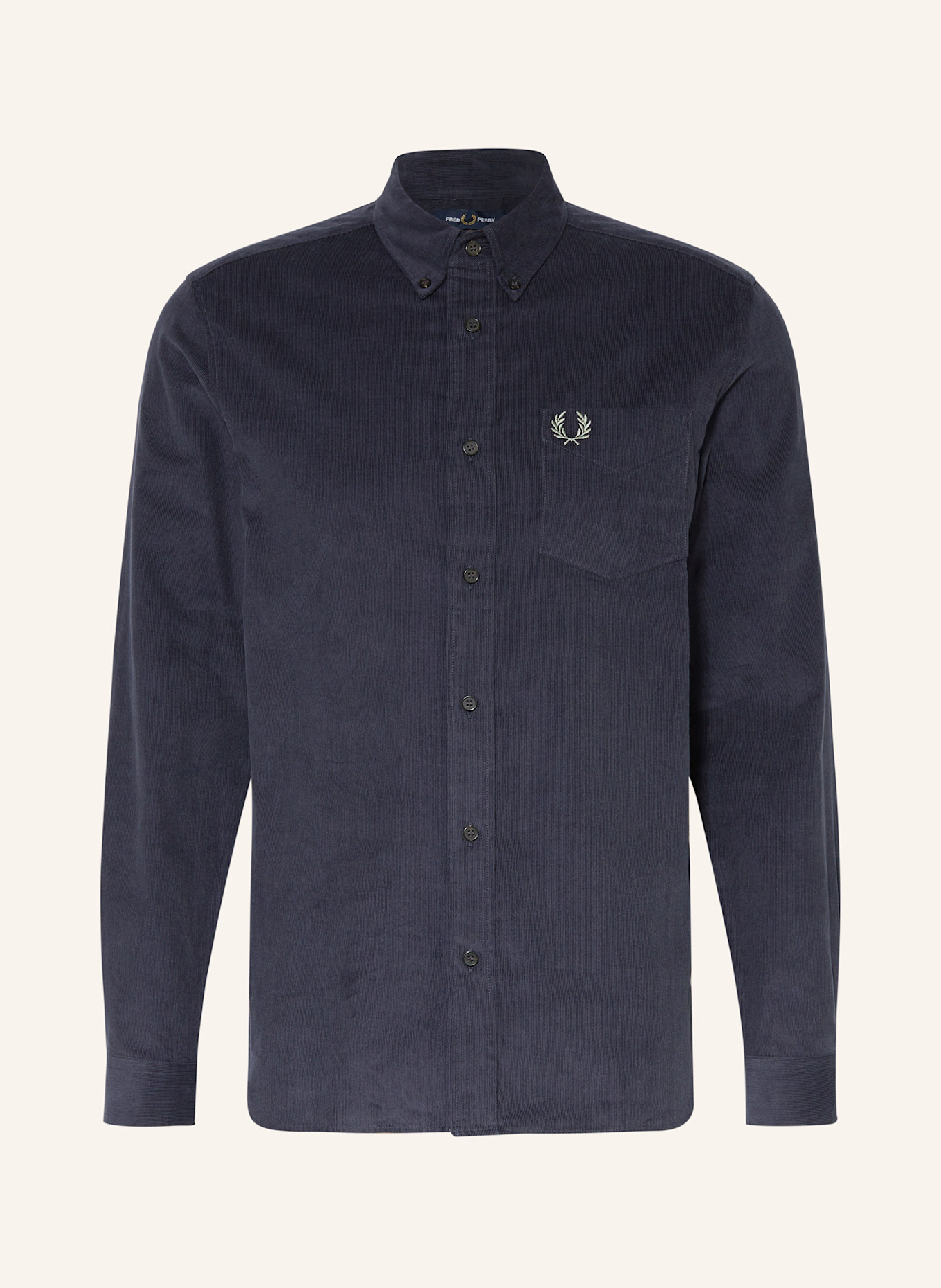 FRED PERRY Cordhemd Regular Fit: DUNKELBLAU