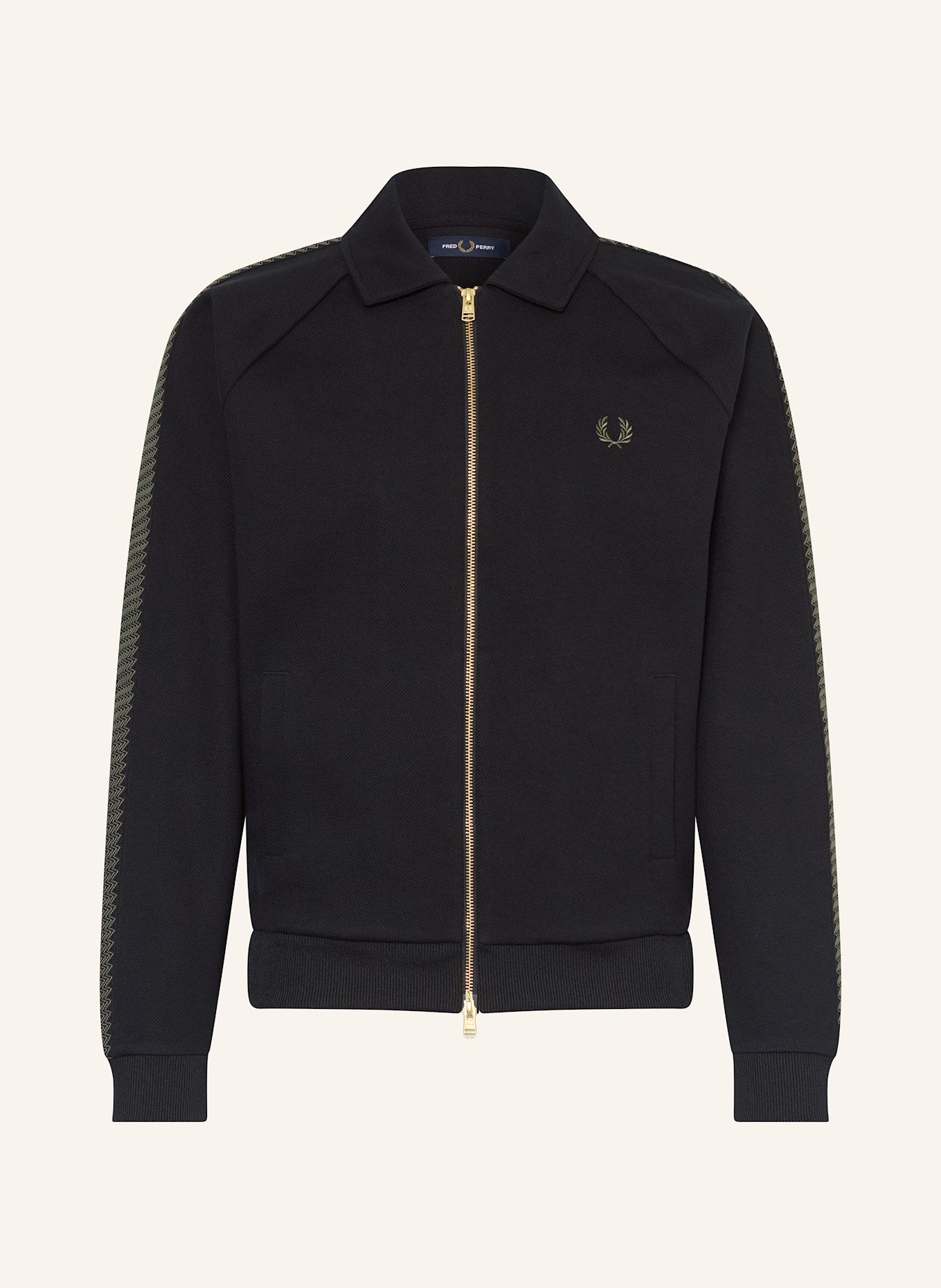 FRED PERRY Sweatjacke: SCHWARZ