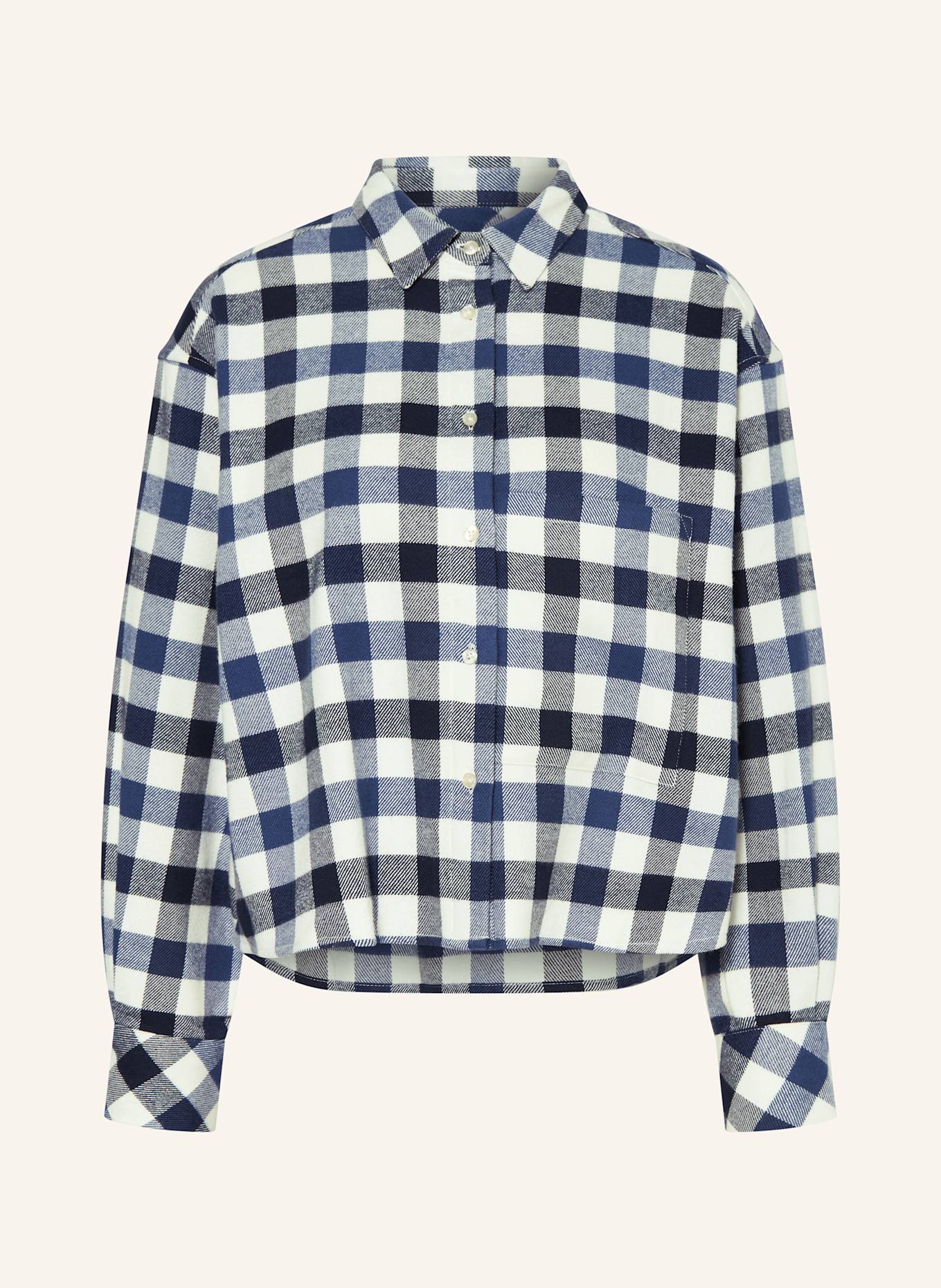 Emily VAN DEN BERGH Hemdbluse aus Flanell: DUNKELBLAU / WEISS