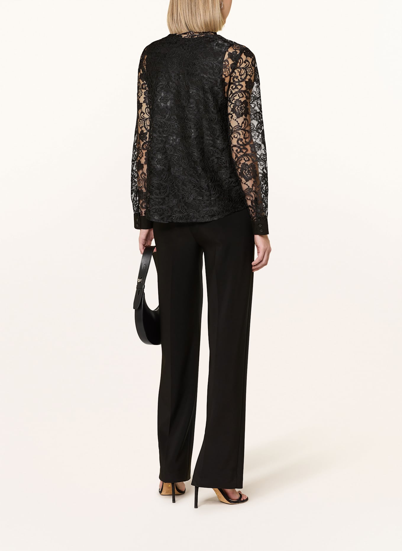 Emily VAN DEN BERGH Hemdbluse aus Spitze: SCHWARZ