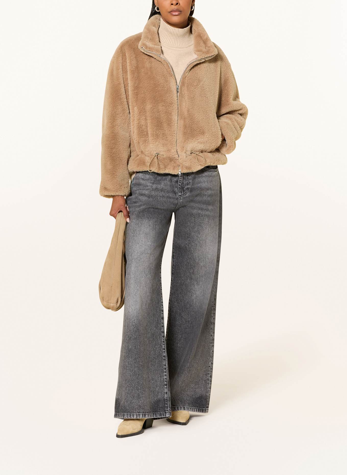 MARC AUREL Kunstfell-Jacke: BRAUN