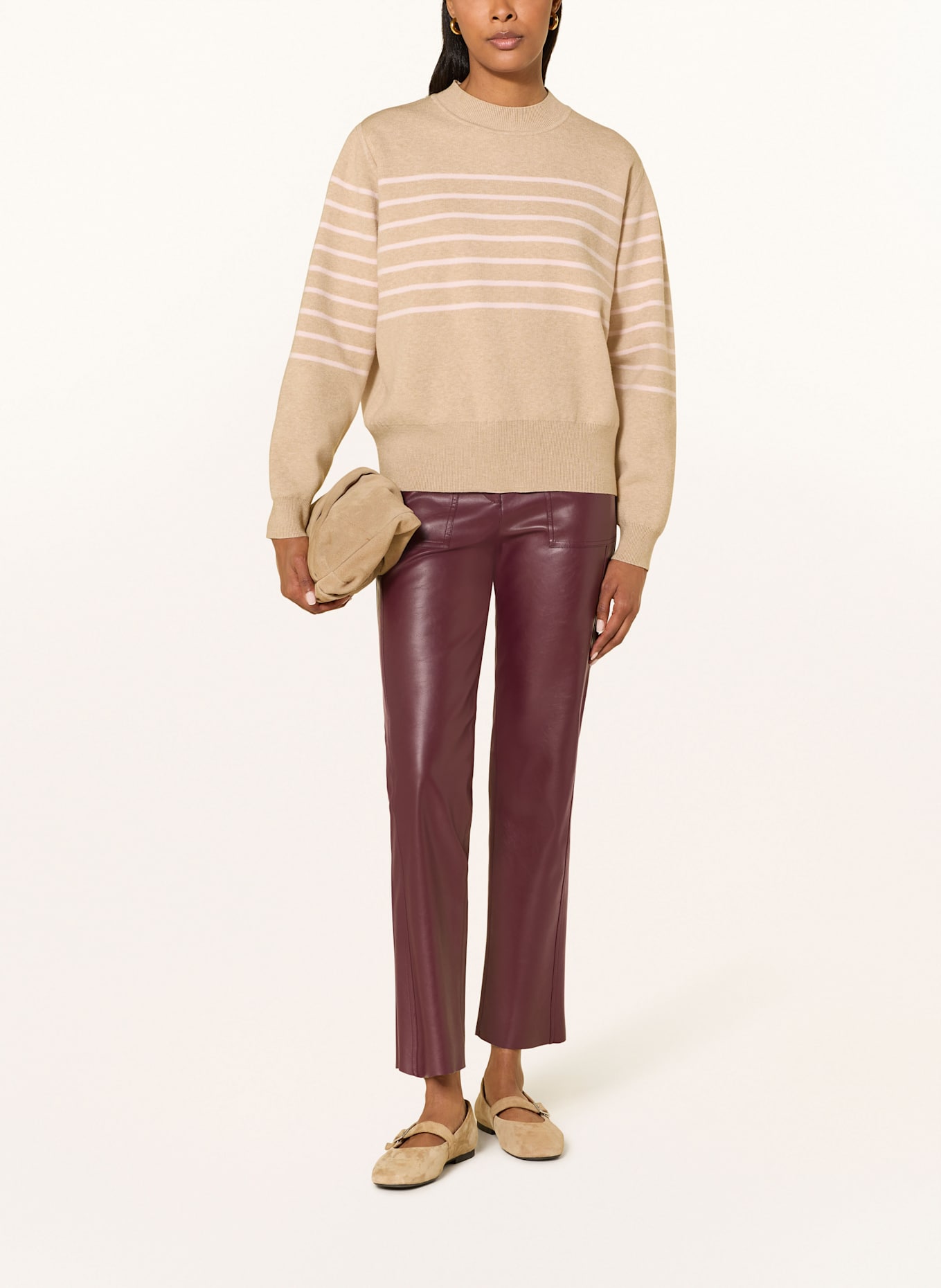 MARC AUREL Pullover: BEIGE / HELLROSA