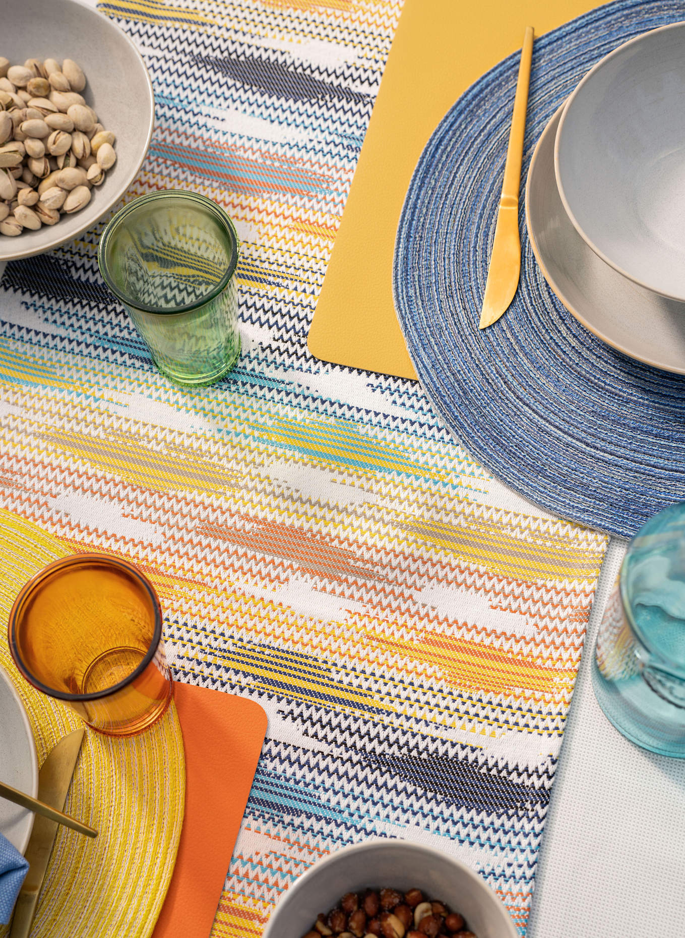 pichler Bieżnik na stół BAHIA: BIAŁY / ŻÓŁTY / POMARAŃCZOWY