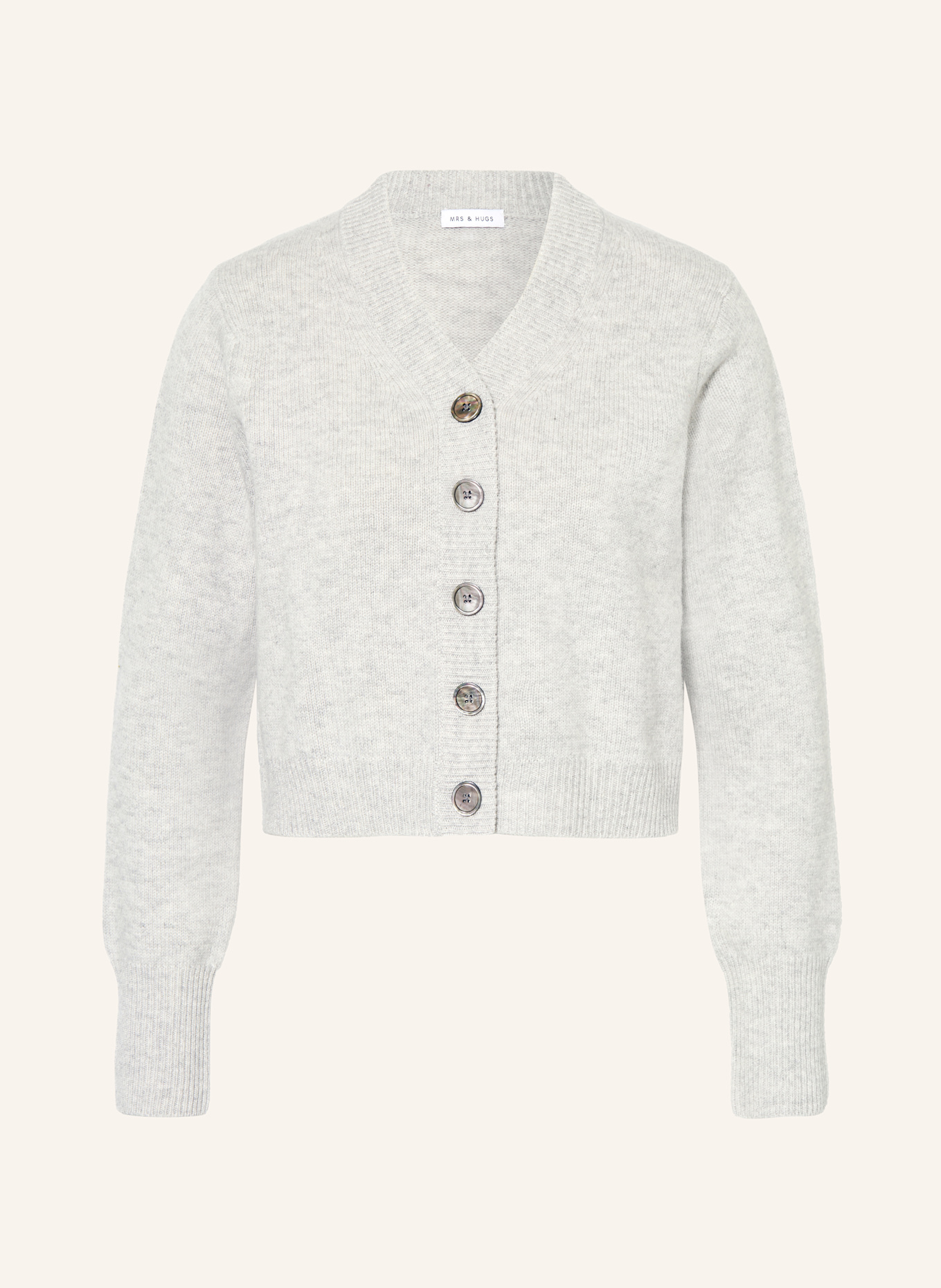 ANDMARY Hug knit cardigan light gray トップス Hug knit