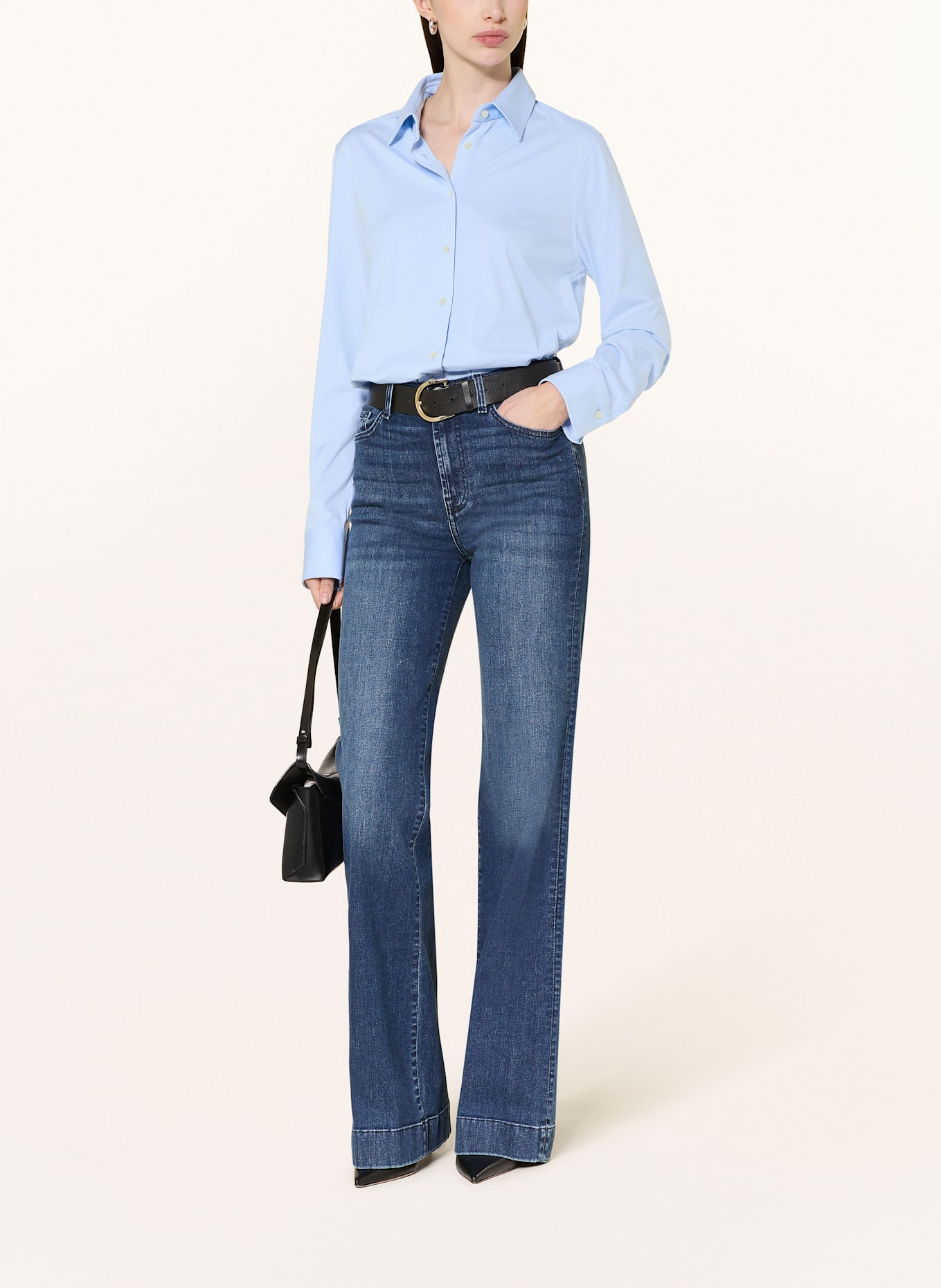 van Laack Hemdbluse VL-JANY-XX aus Jersey: HELLBLAU