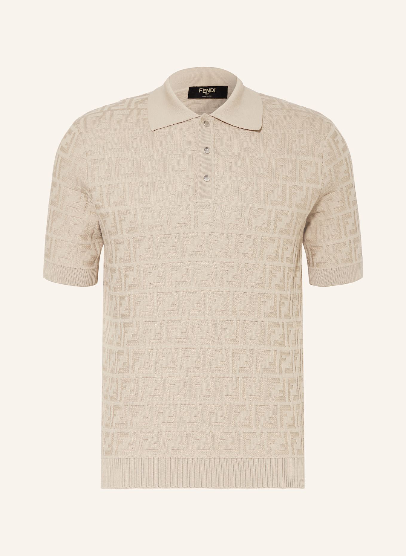 FENDI Strick-Poloshirt: CREME