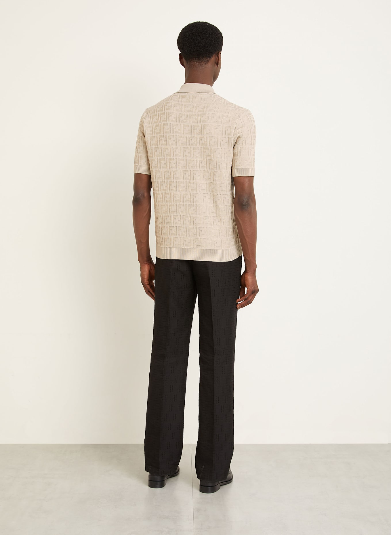 FENDI Strick-Poloshirt: CREME