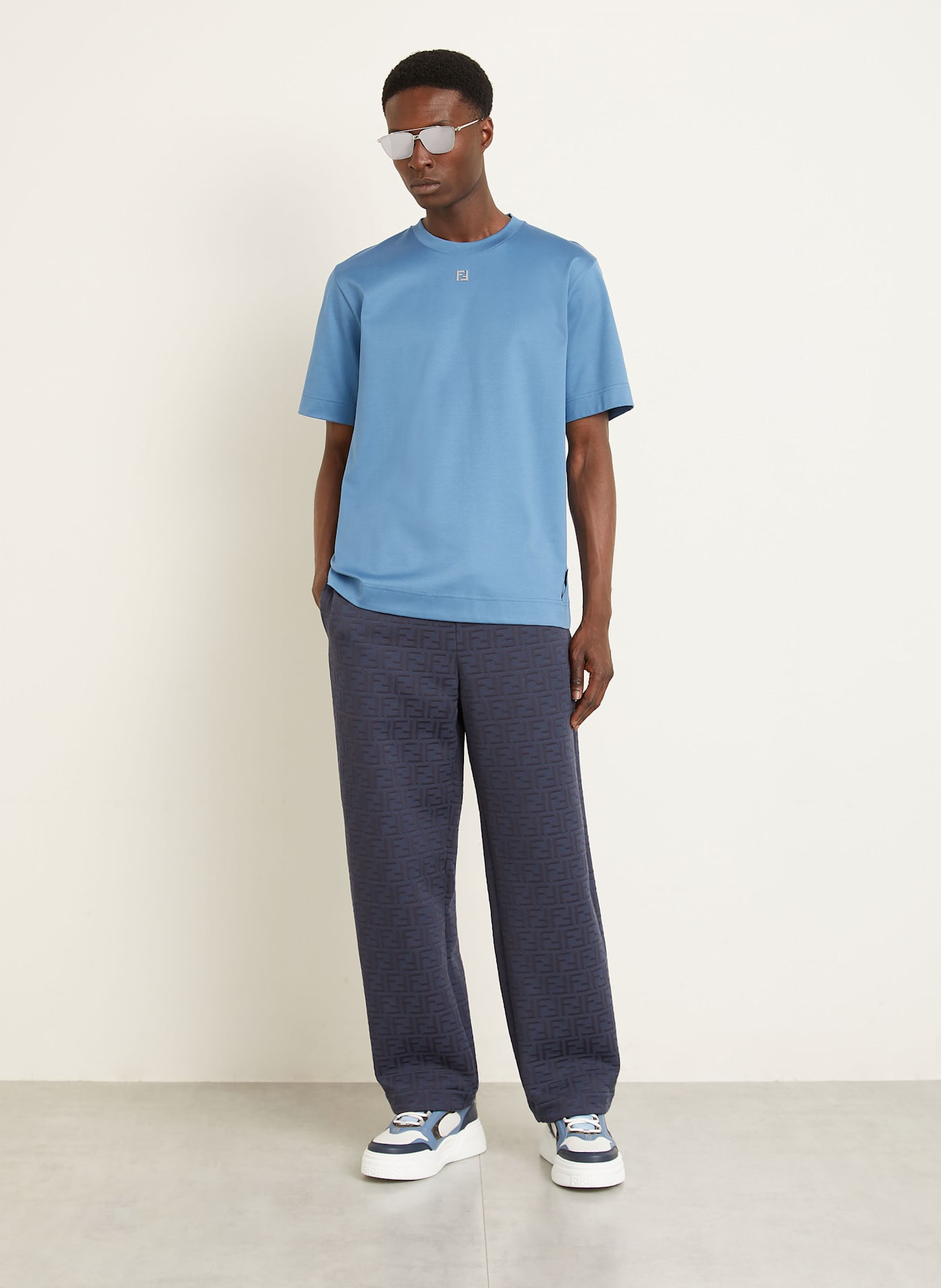 FENDI Tričko: TMAVĚ MODRÁ