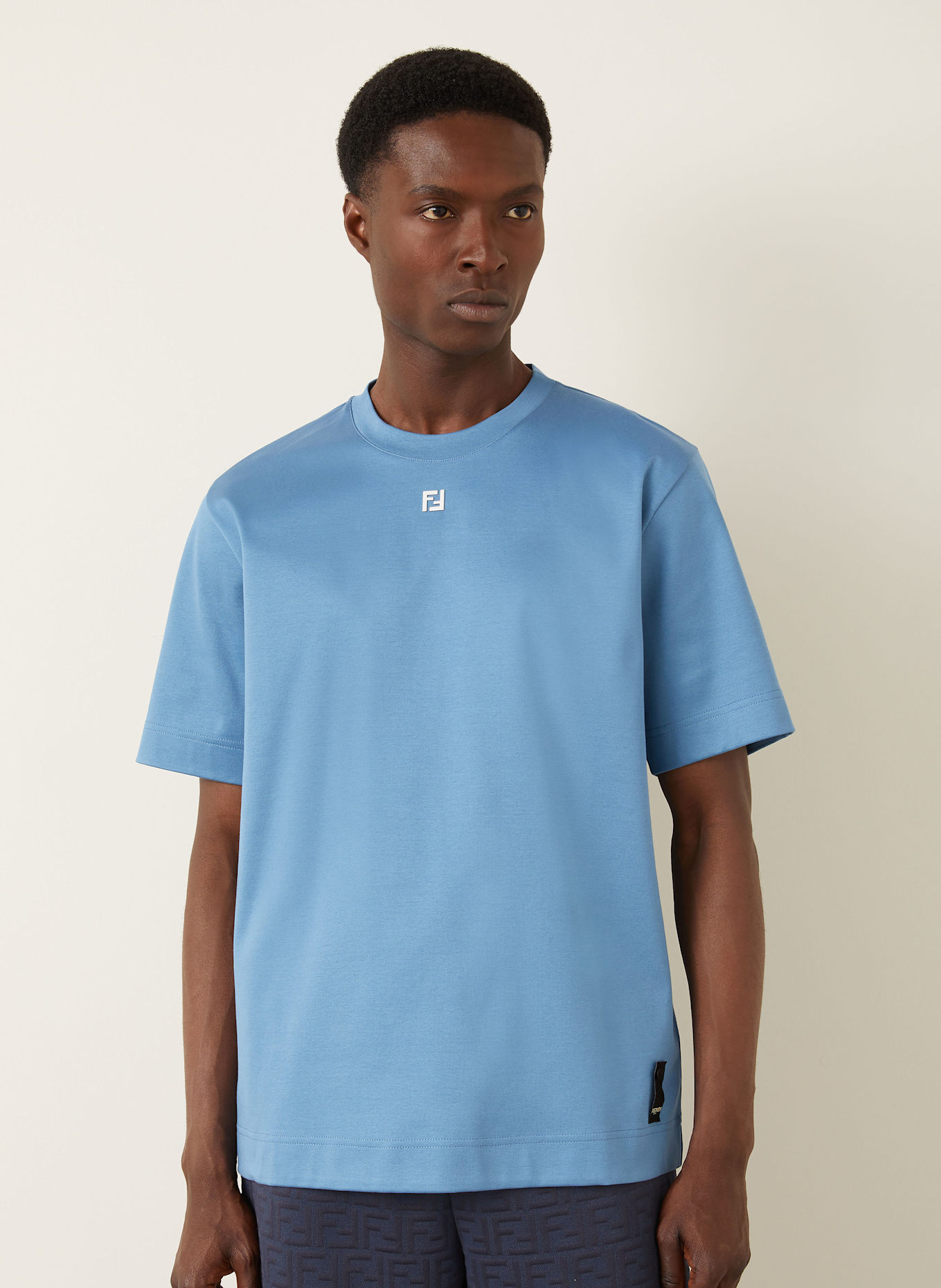 FENDI Tričko: TMAVĚ MODRÁ