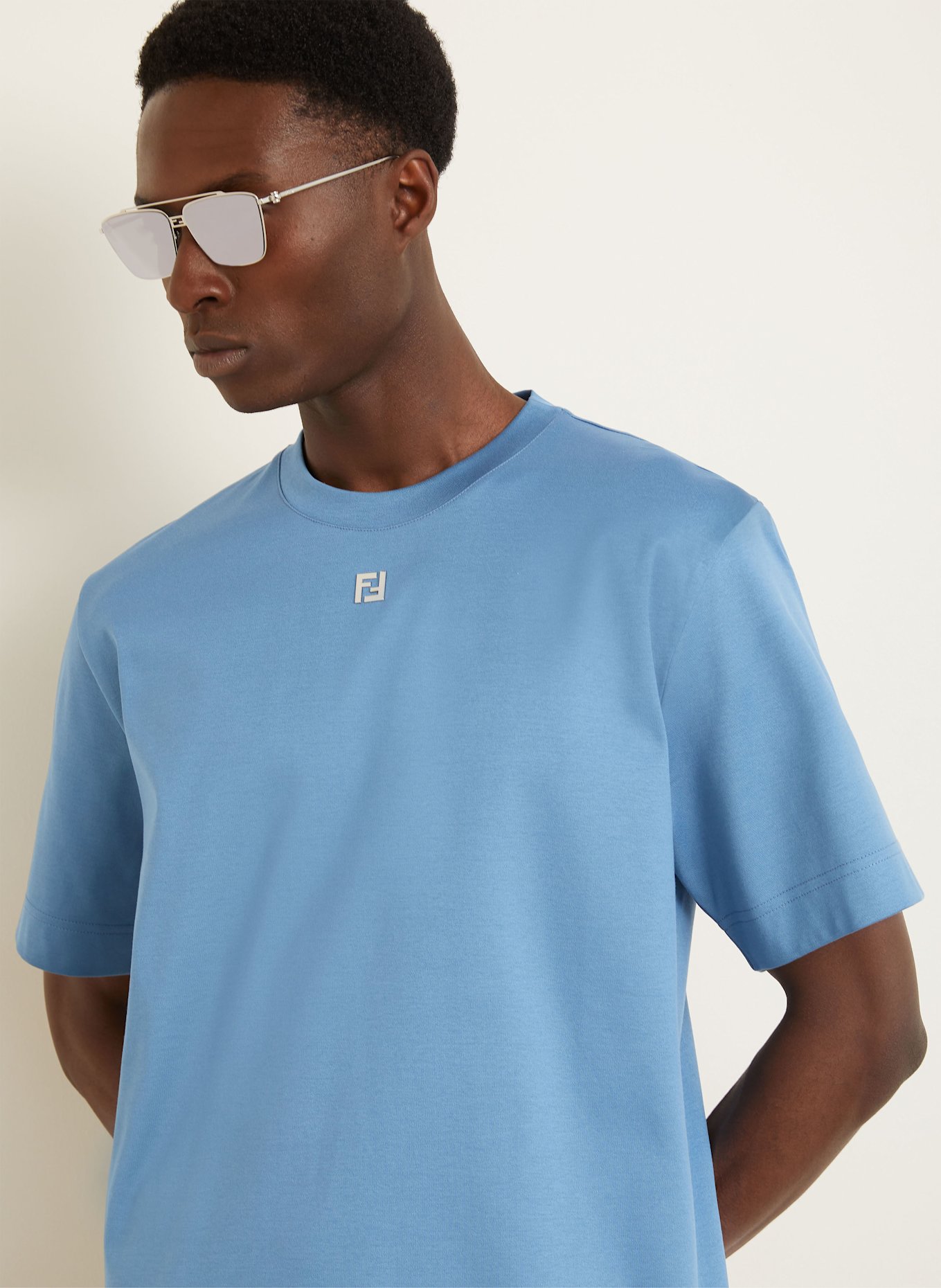 FENDI Tričko: TMAVĚ MODRÁ