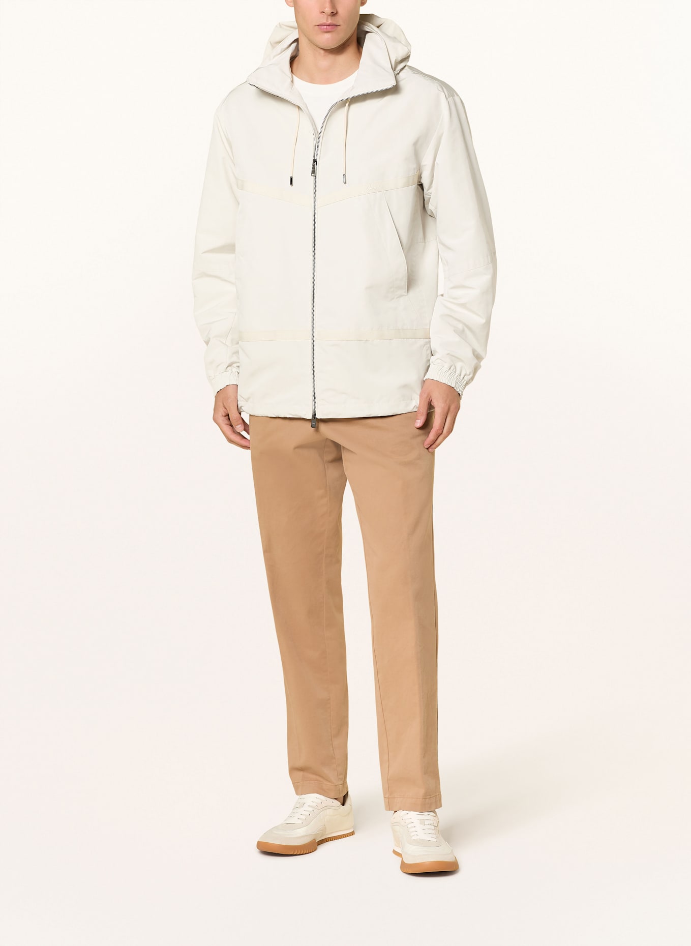 BOSS Jacke CEVENTO mit abnehmbarer Kapuze: ECRU