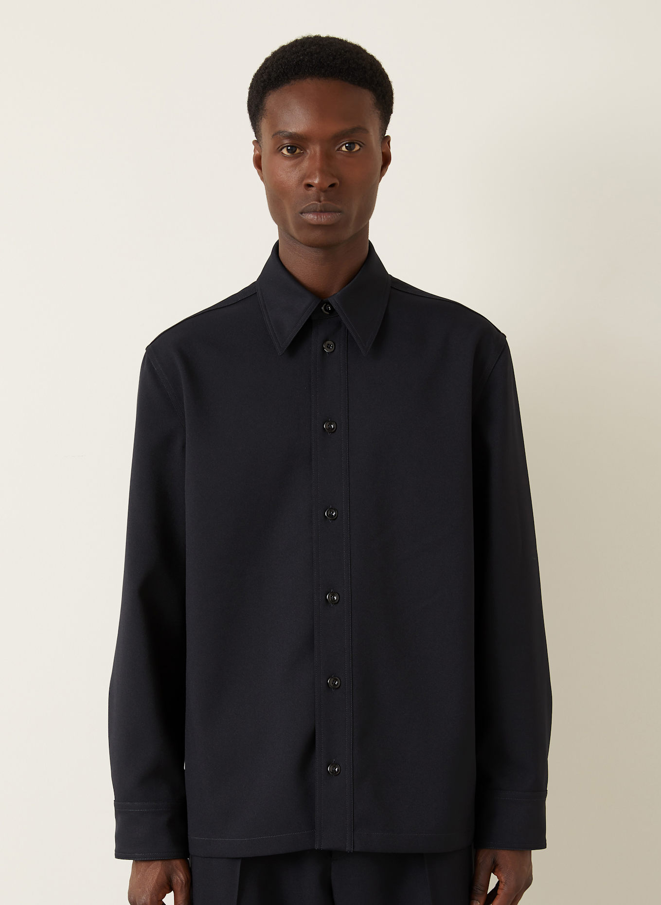 JIL SANDER Overshirt: DUNKELBLAU