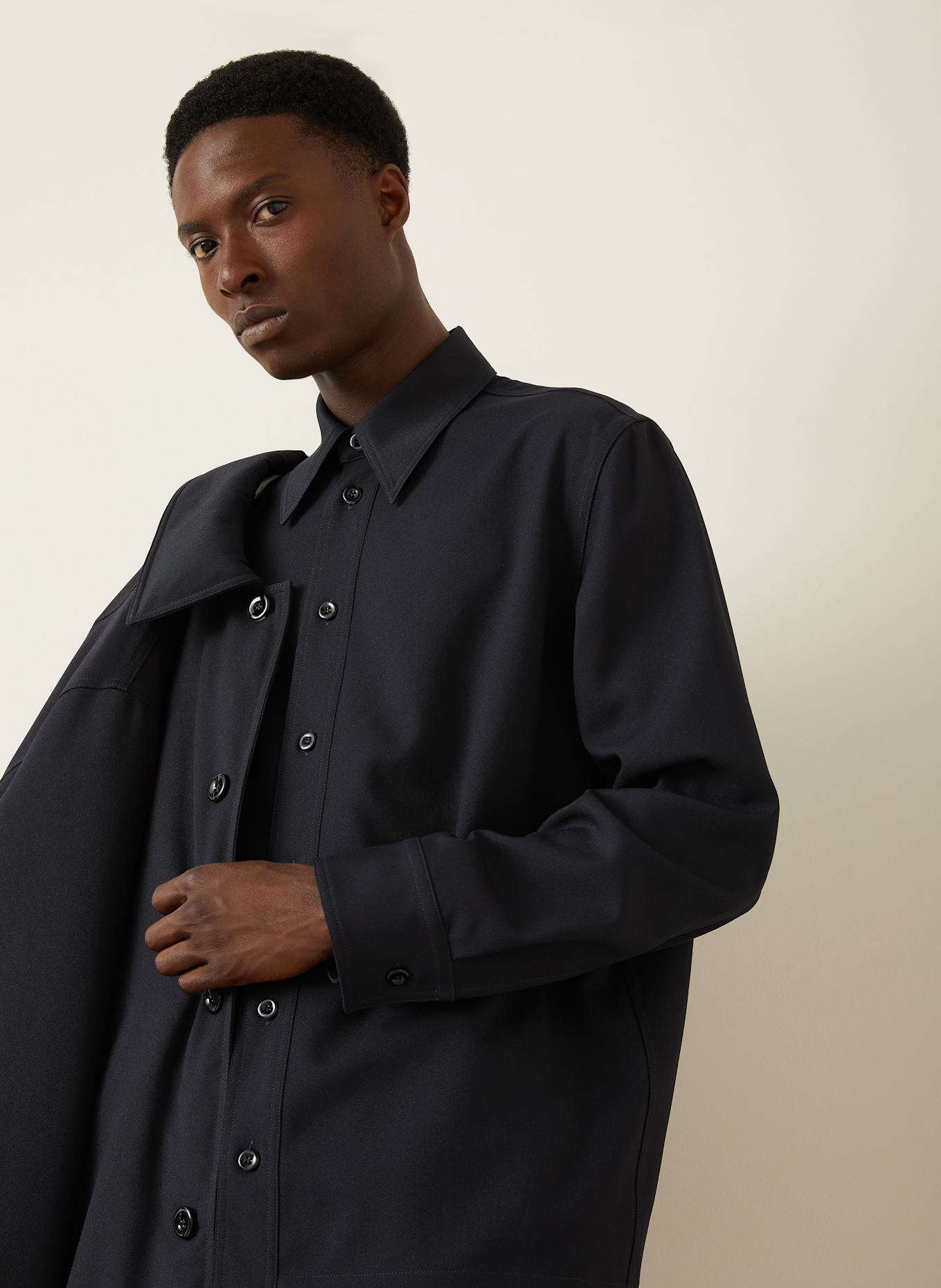 JIL SANDER Overshirt: DUNKELBLAU