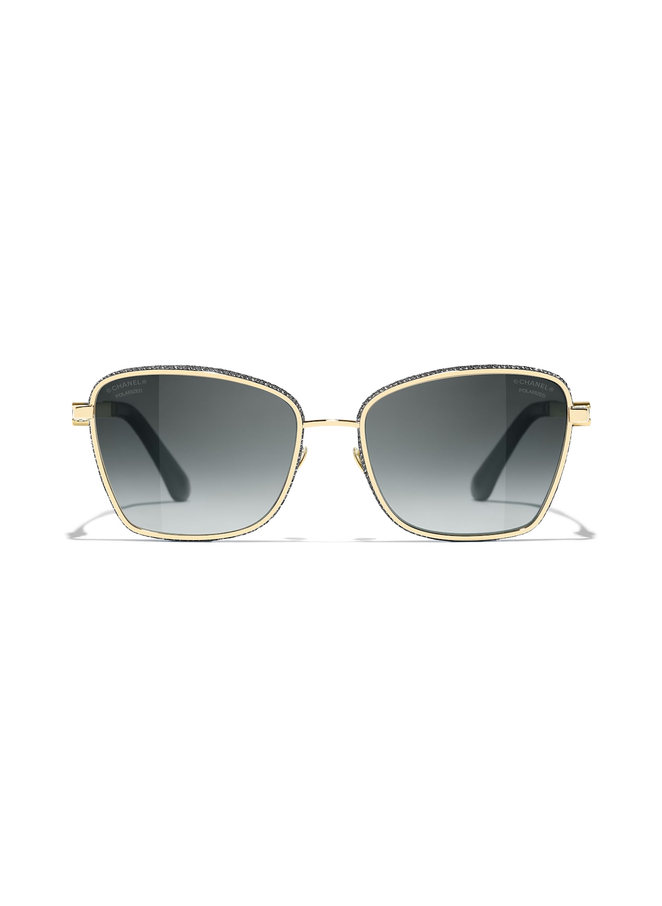 CHANEL Katzenaugenförmige Sonnenbrille: C395S8 - GOLD/ GRAU POLARISIERT