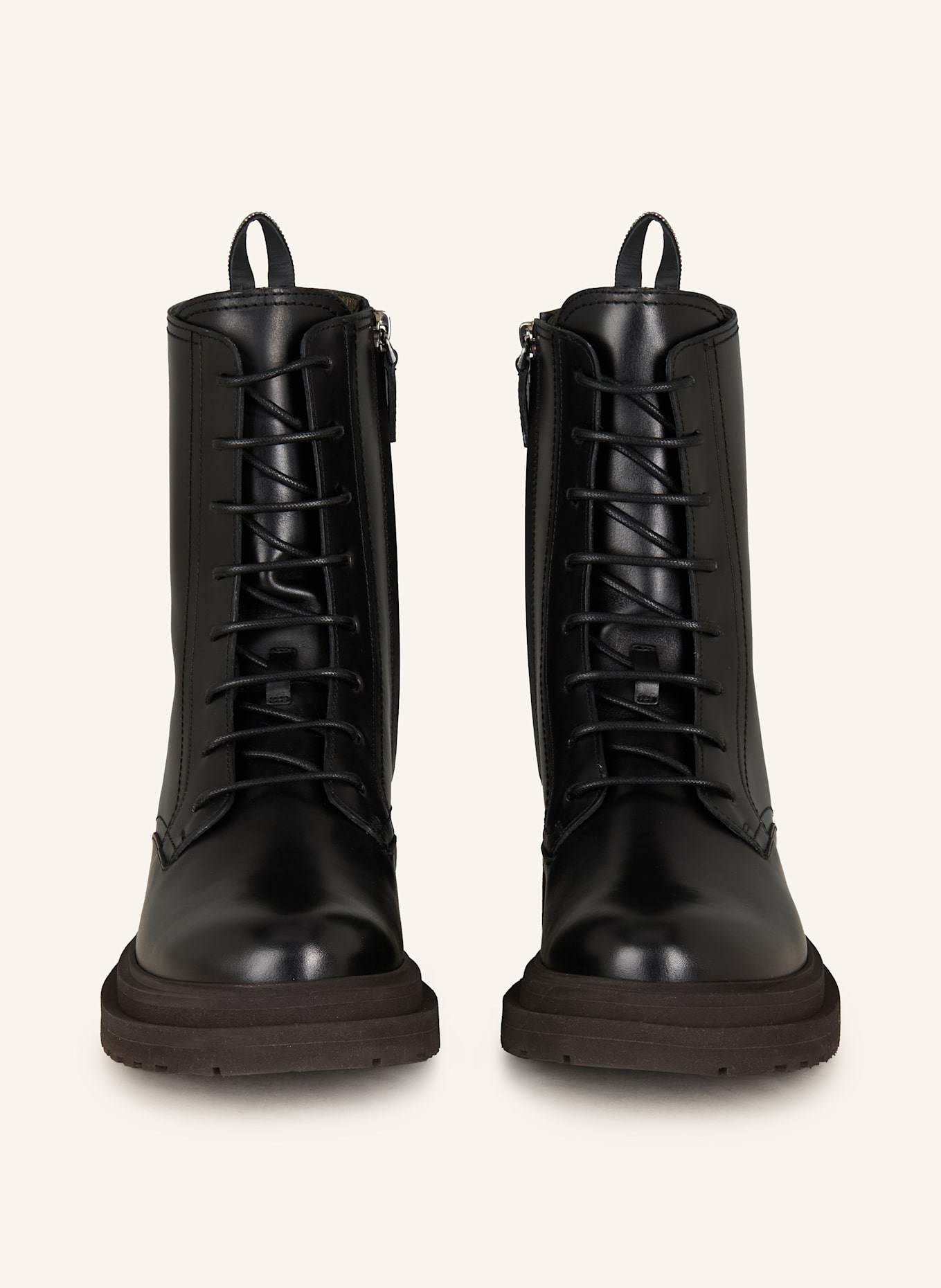 BRUNELLO CUCINELLI Botki sznurowane z ozdobnymi kamykami: CZARNY