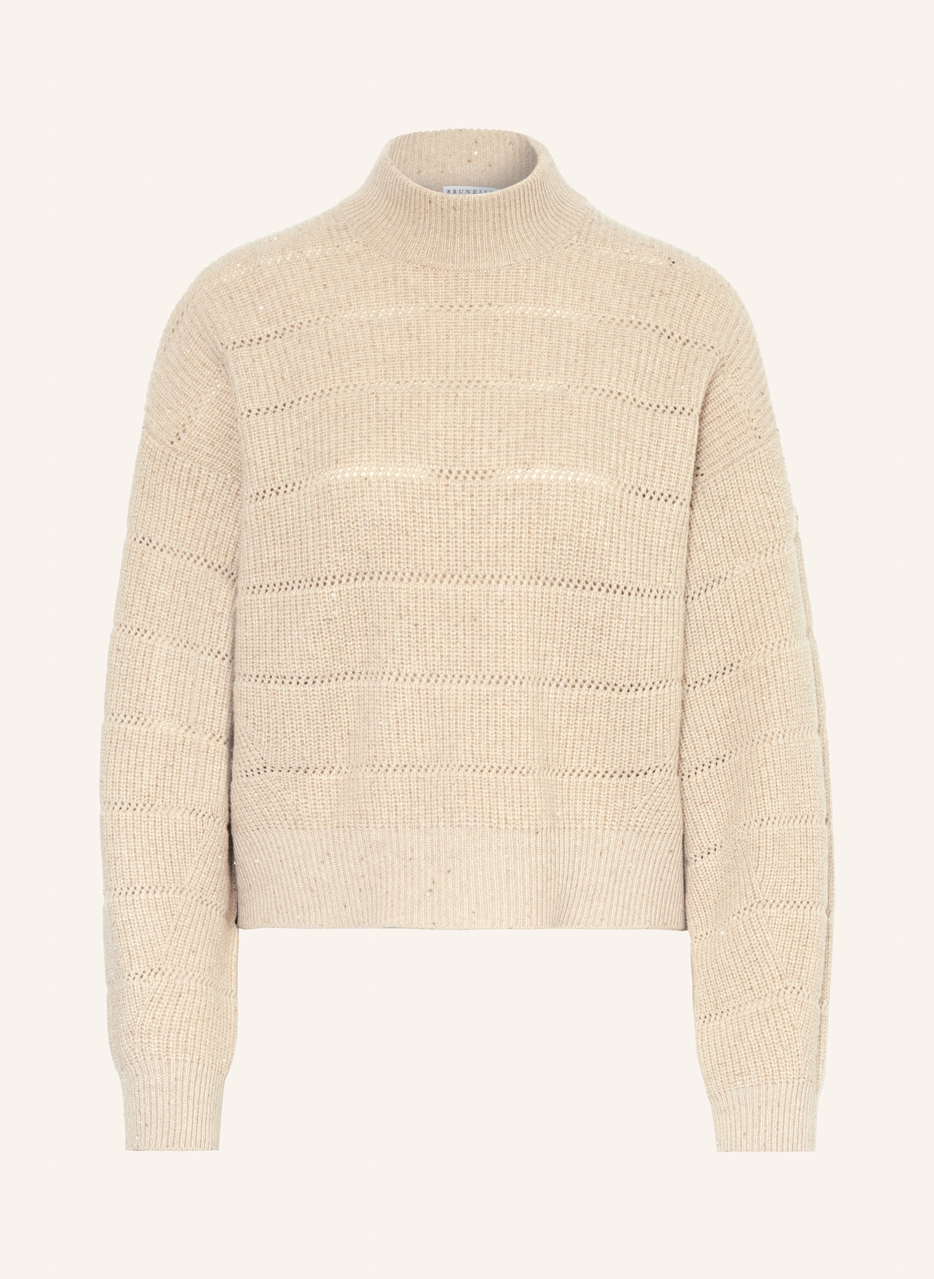 BRUNELLO CUCINELLI Pullover mit Cashmere und Glitzergarn: BEIGE