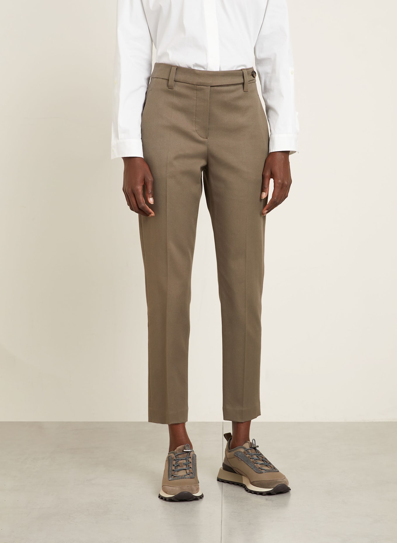 パンツ BRUNELLO CUCINELLI Brunello Cucinelli Trousers Brown Brunello Cucinelli - Brown Gabardine Italian Fit Pant