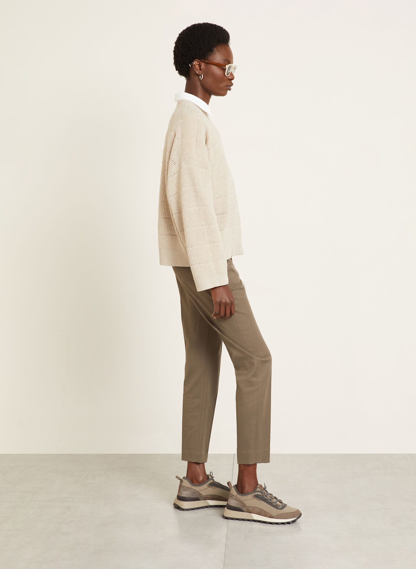 パンツ BRUNELLO CUCINELLI Brunello Cucinelli Trousers Brown Brunello Cucinelli Cropped Suede Trousers | Neiman Marcus