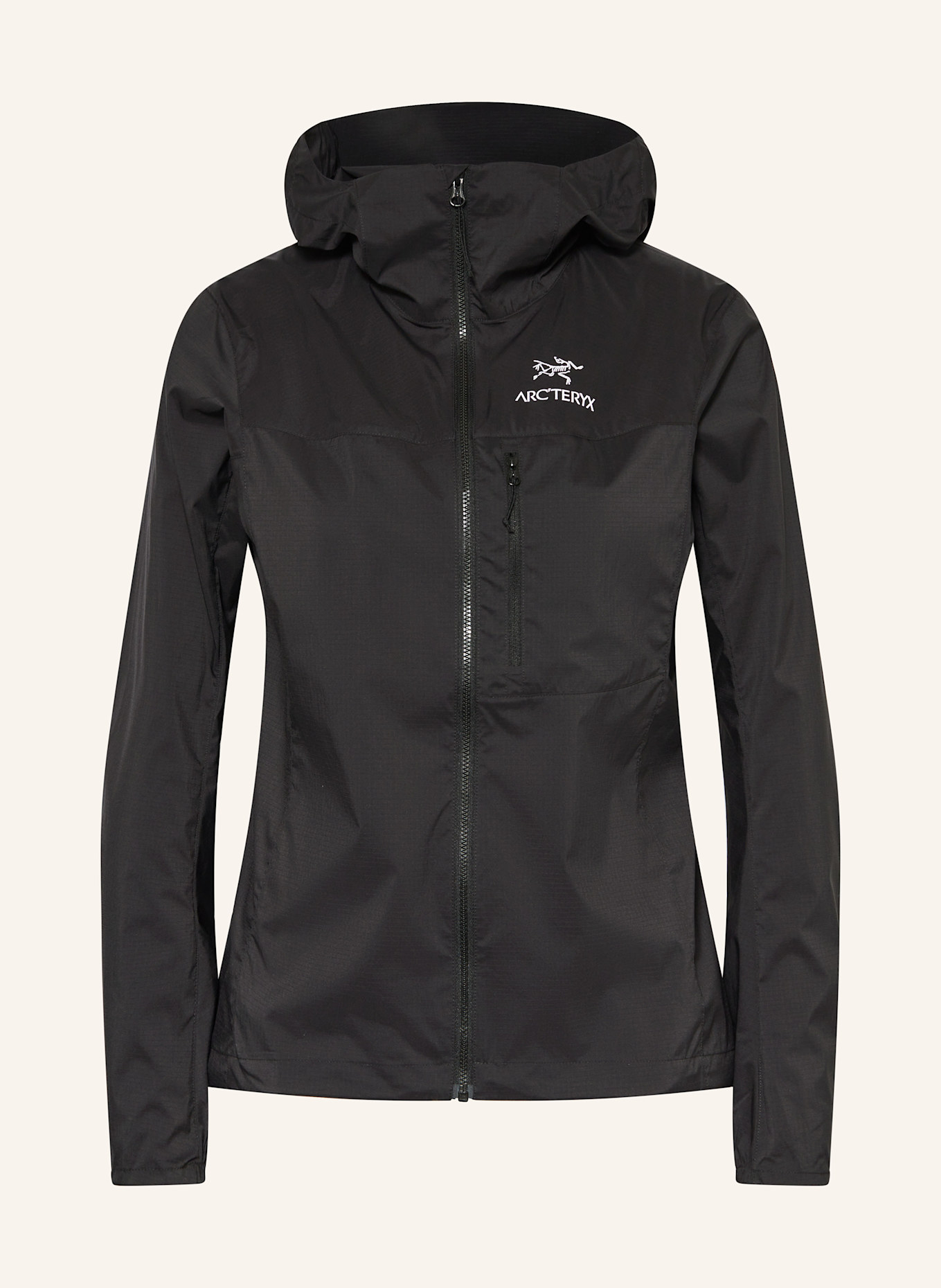 ARC'TERYX Windbreaker SQUAMISH HOODY: SCHWARZ