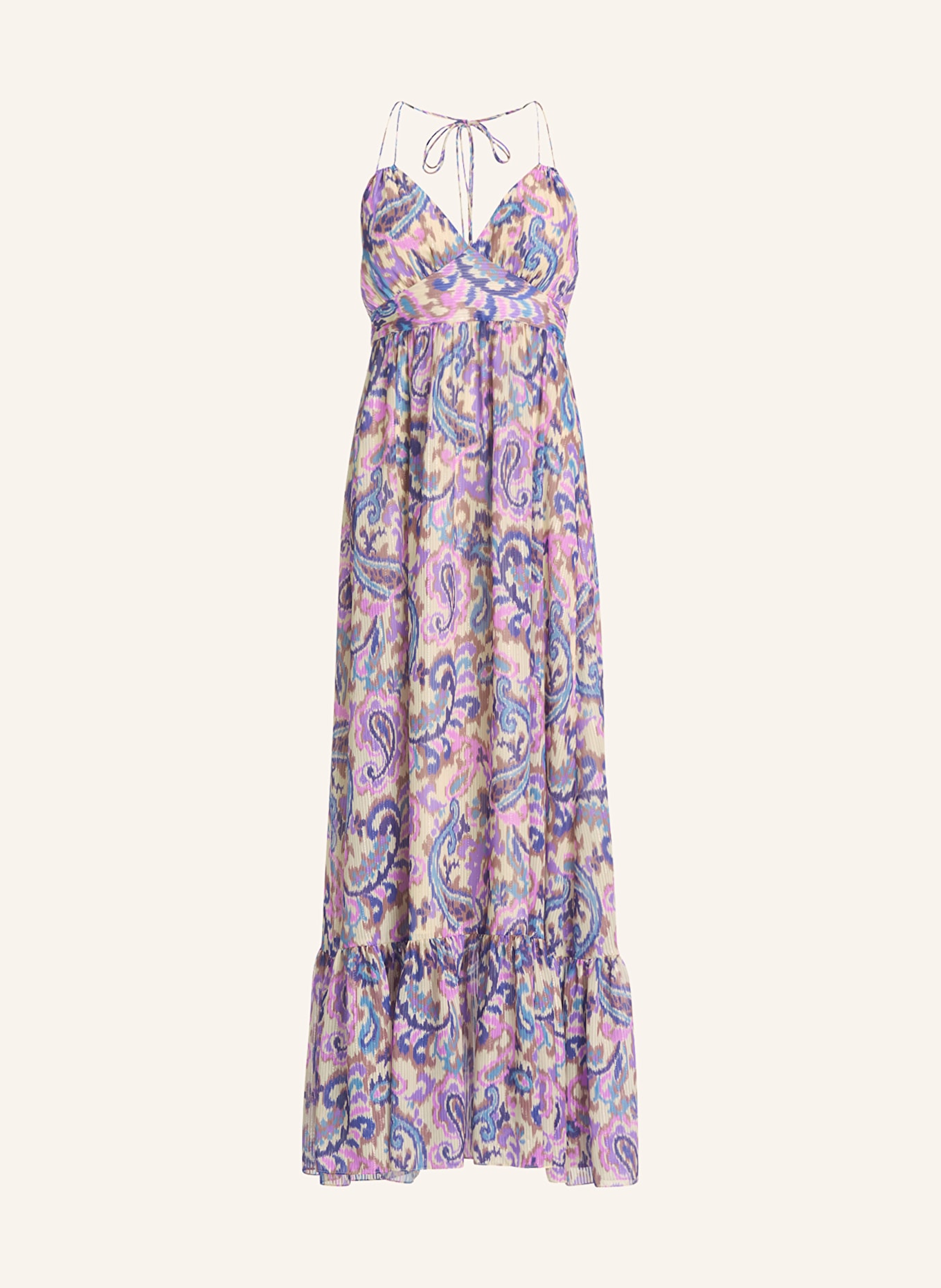 SWING Dress with glitter thread: CREAM / BLUE / DARK BROWN