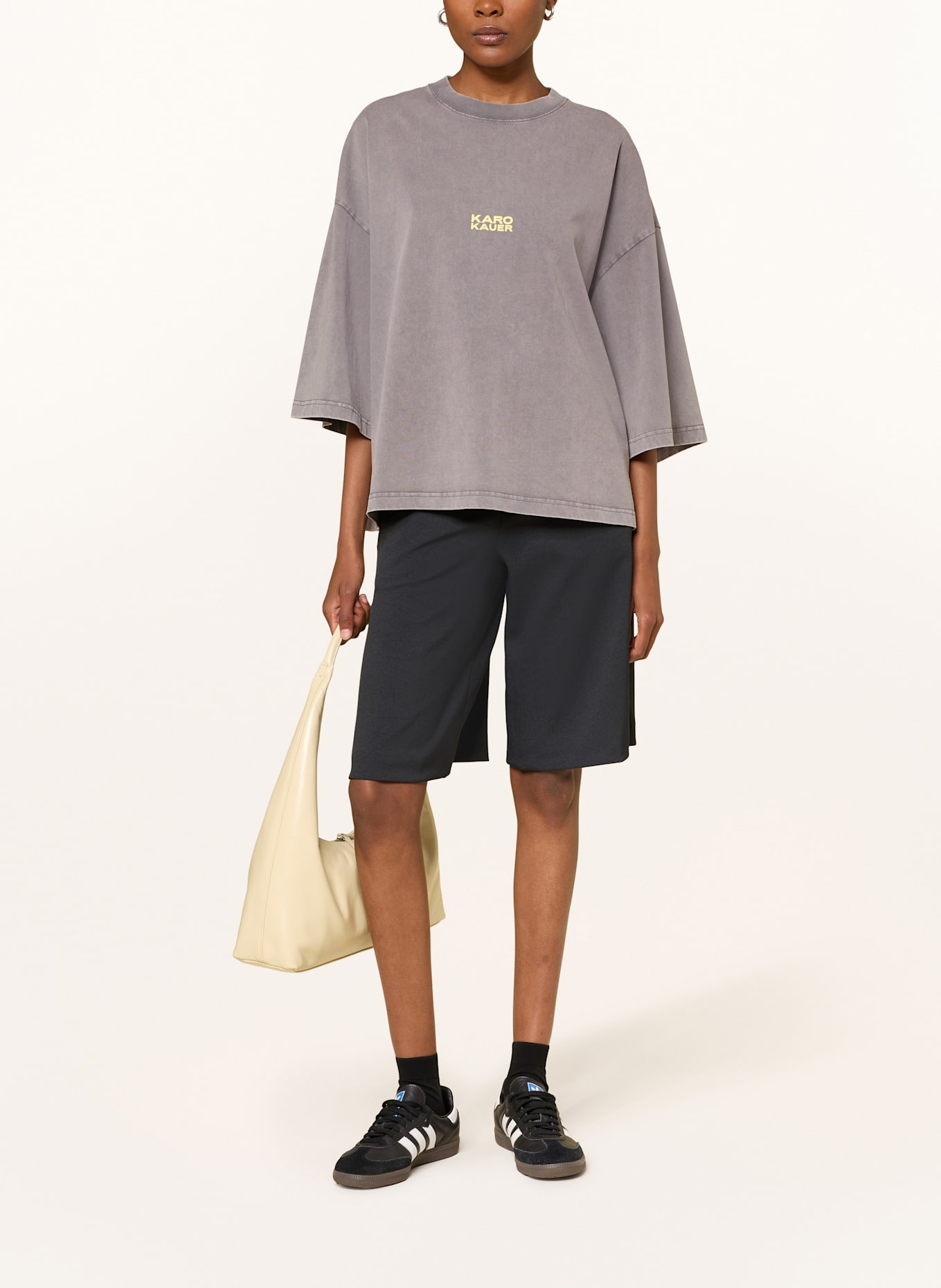 KARO KAUER Oversized shirt: GRAY