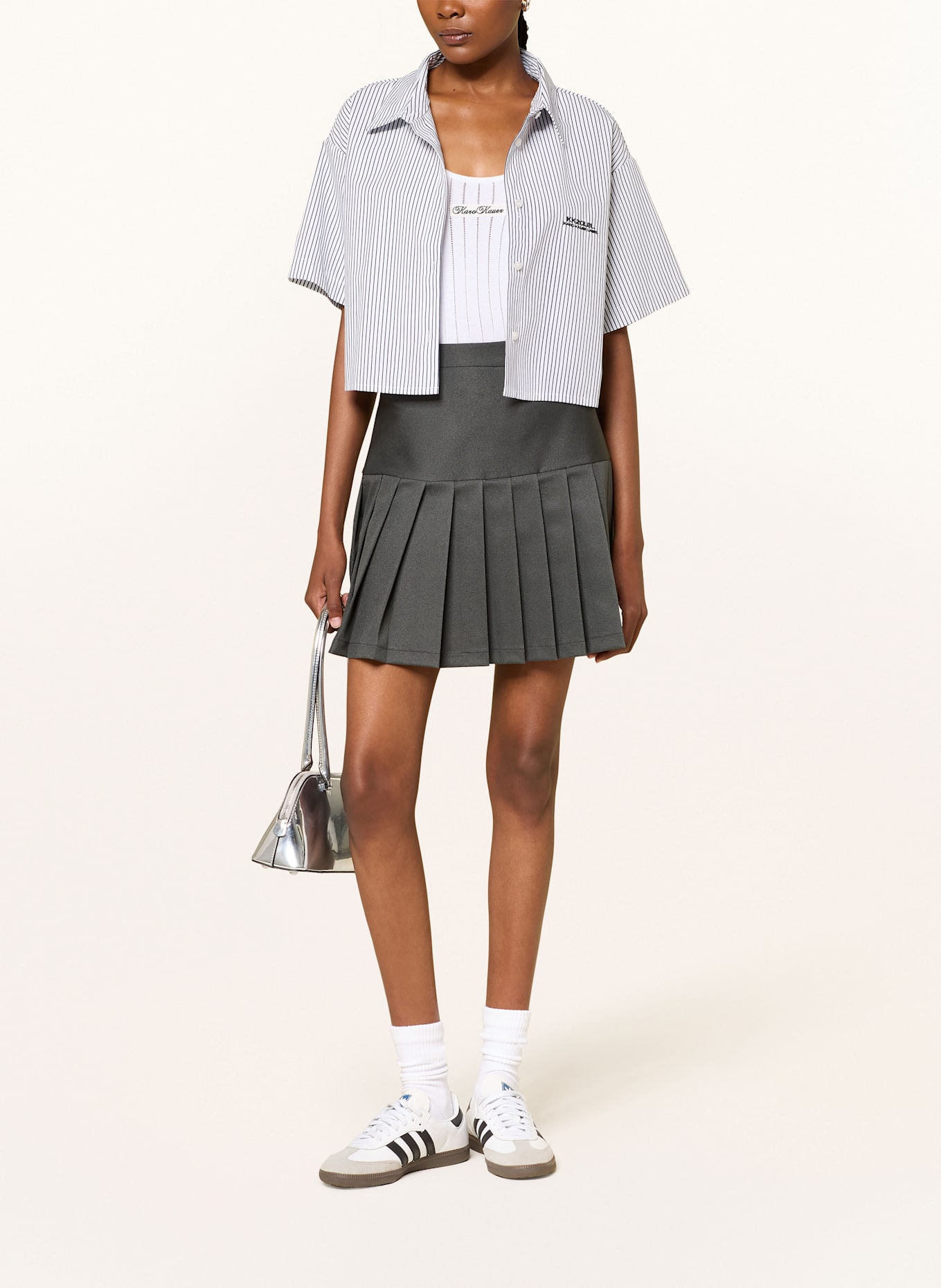 KARO KAUER Plisowana spódnica: CZIEMNOSZARY