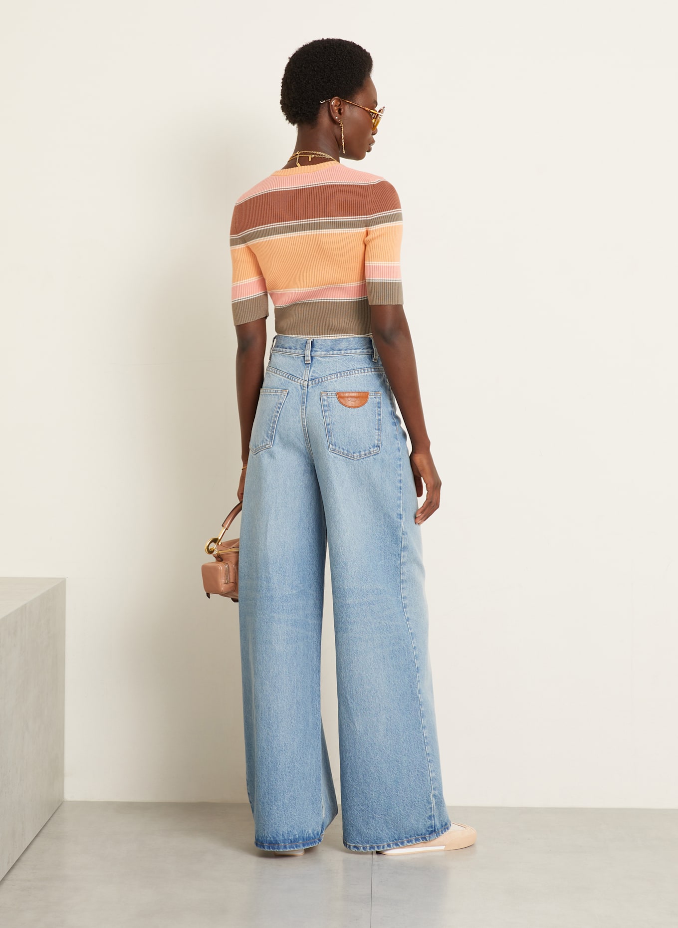 Chloé Strickshirt: BRAUN/ ORANGE/ ROSÉ