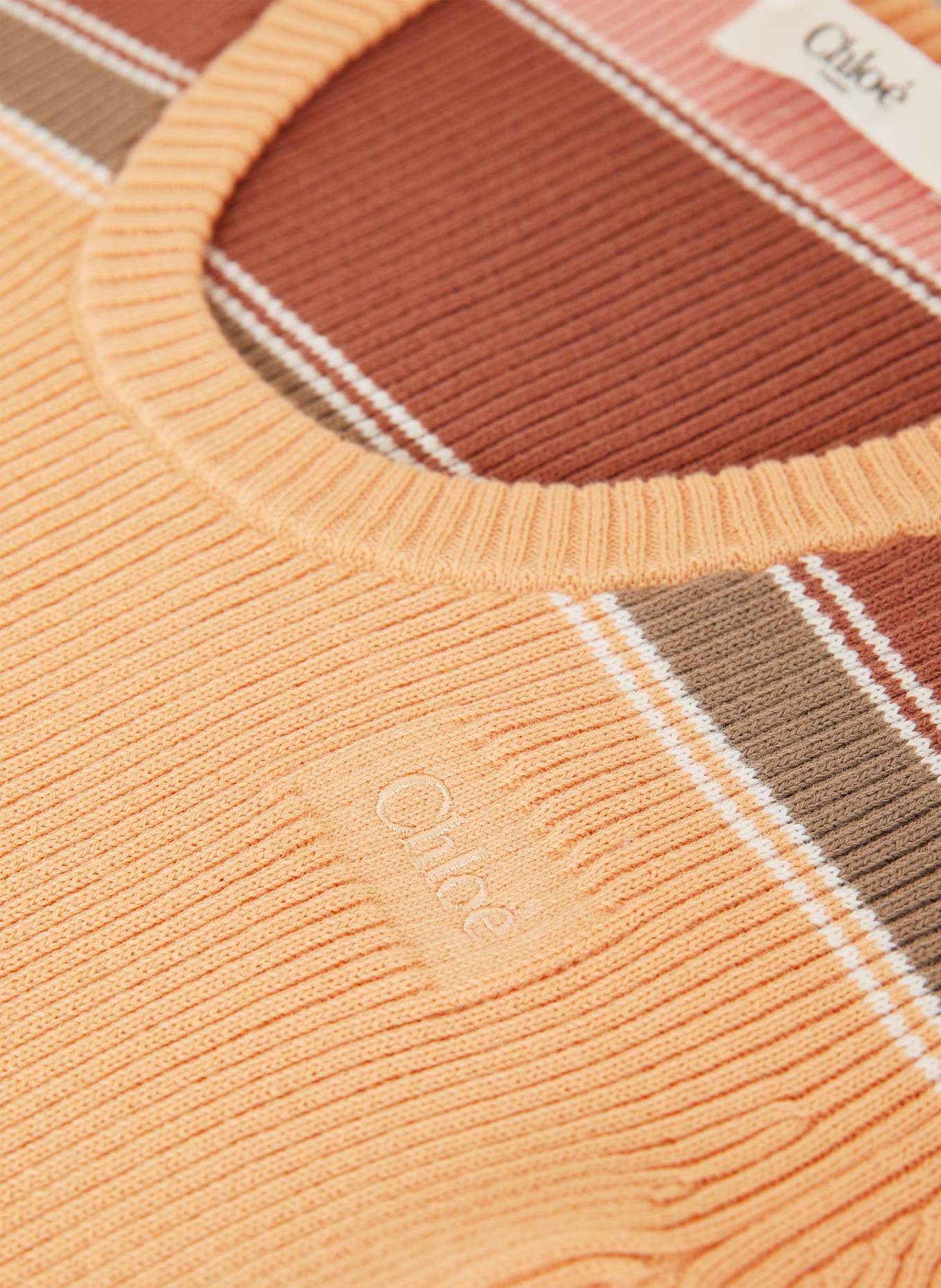 Chloé Strickshirt: BRAUN/ ORANGE/ ROSÉ