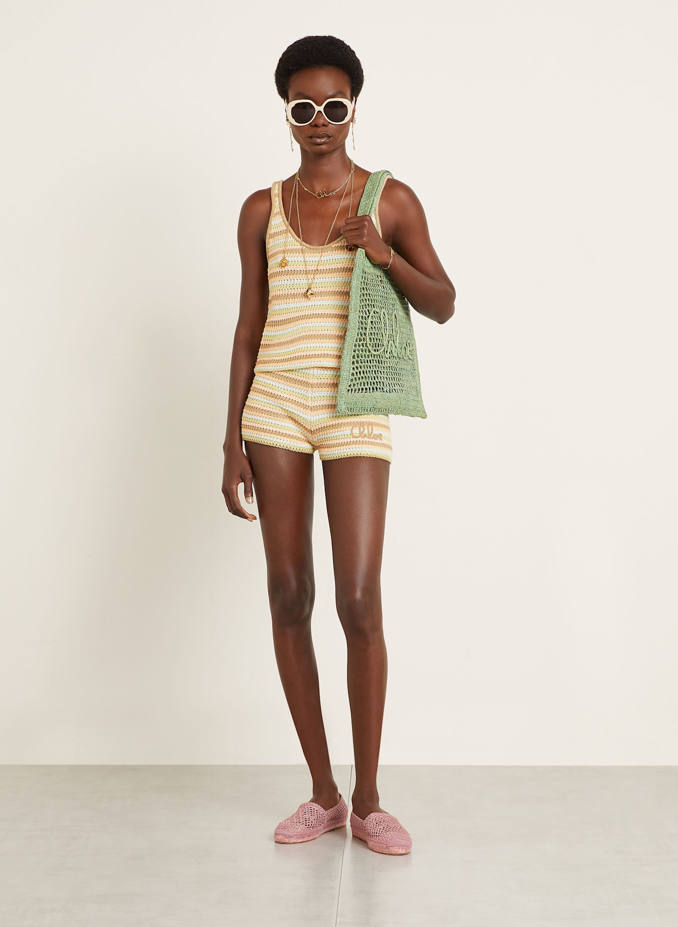 Chloé Häkelshorts: HELLBRAUN / HELLORANGE / HELLGRÜN