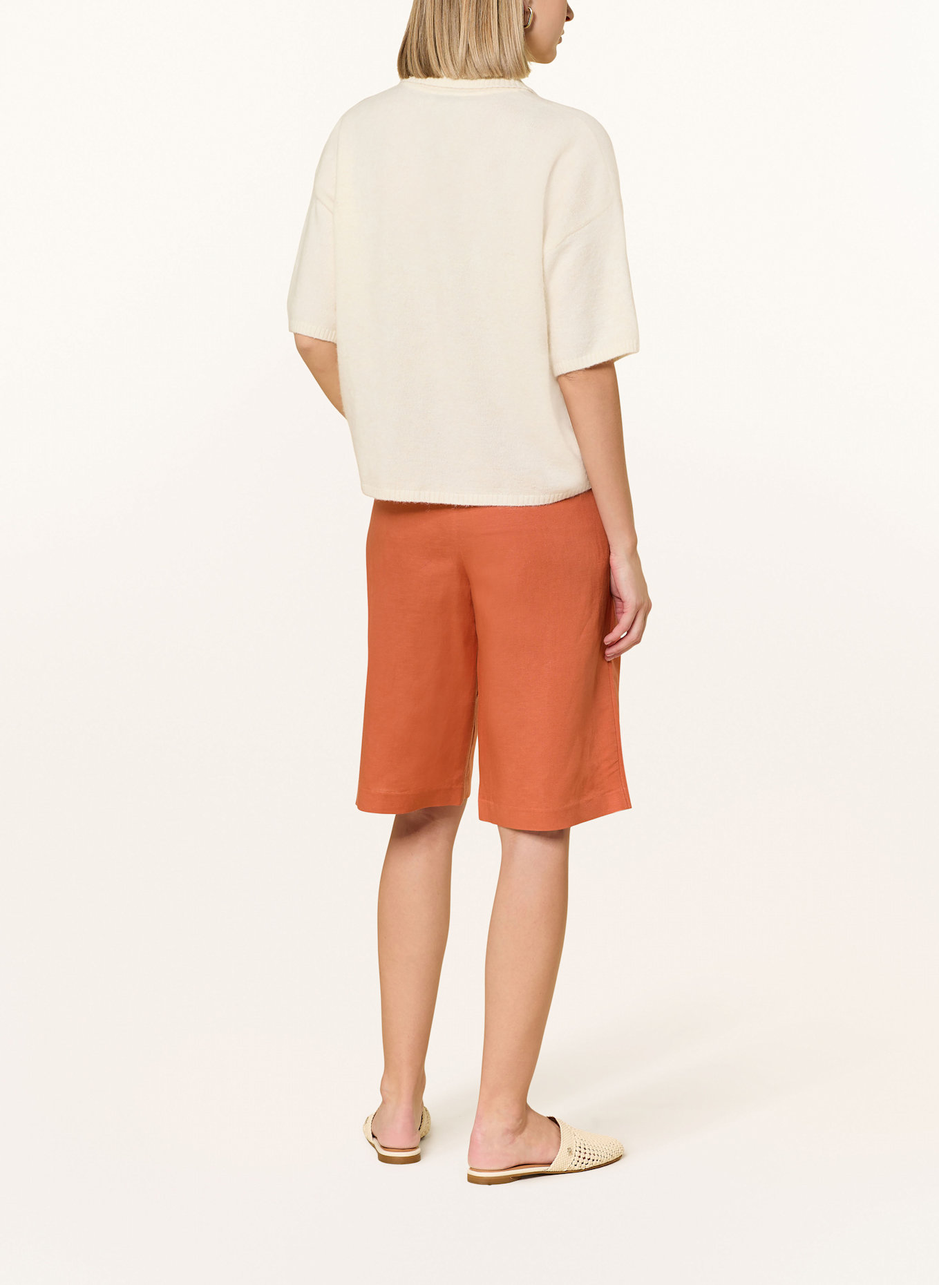 Phase Eight Szorty LOTTIE z lnem: BRĄZOWY