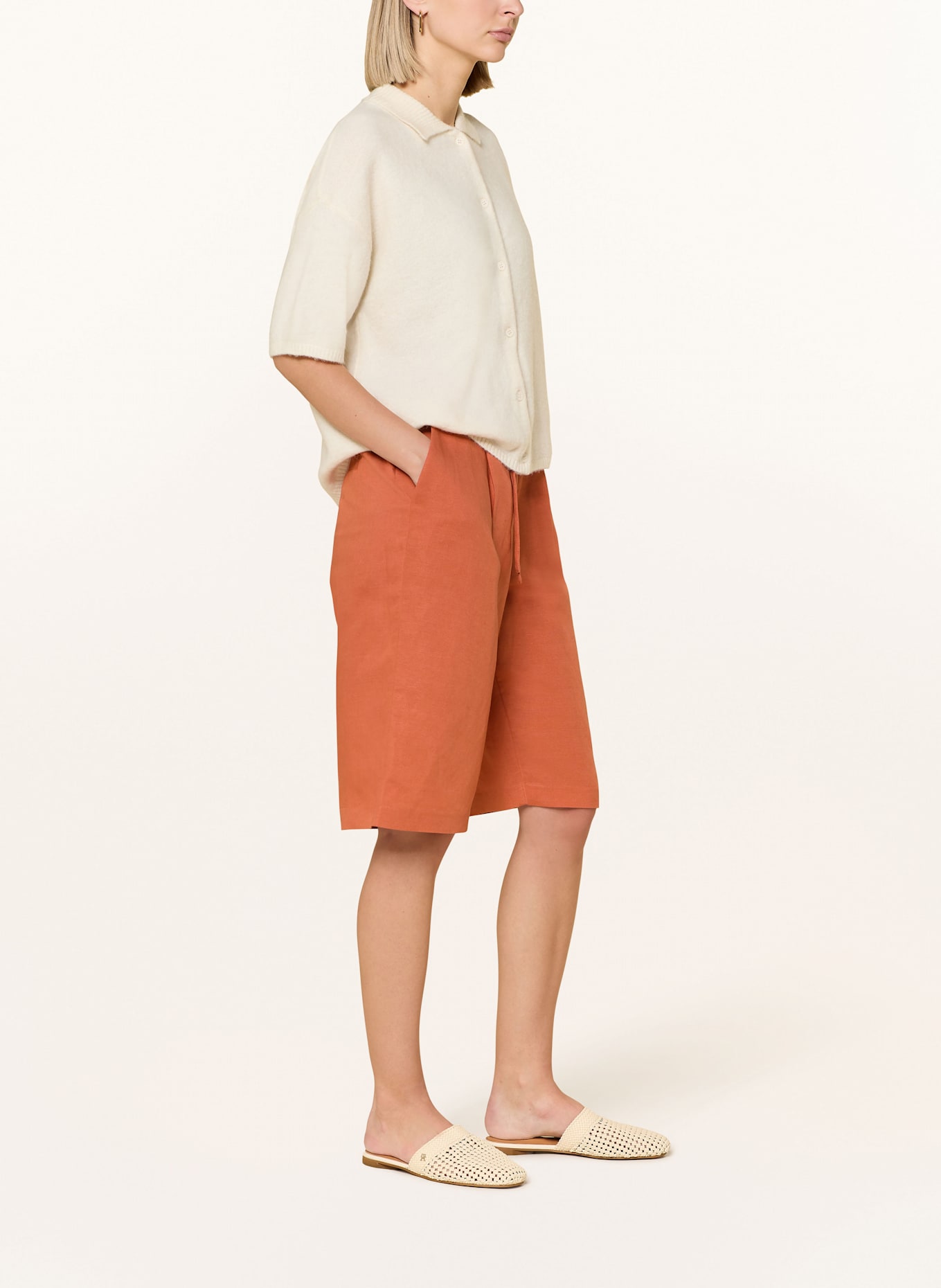 Phase Eight Szorty LOTTIE z lnem: BRĄZOWY