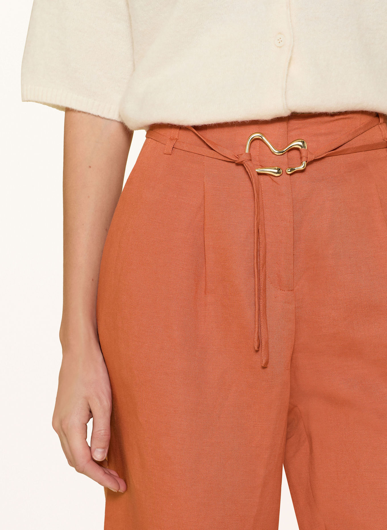 Phase Eight Szorty LOTTIE z lnem: BRĄZOWY