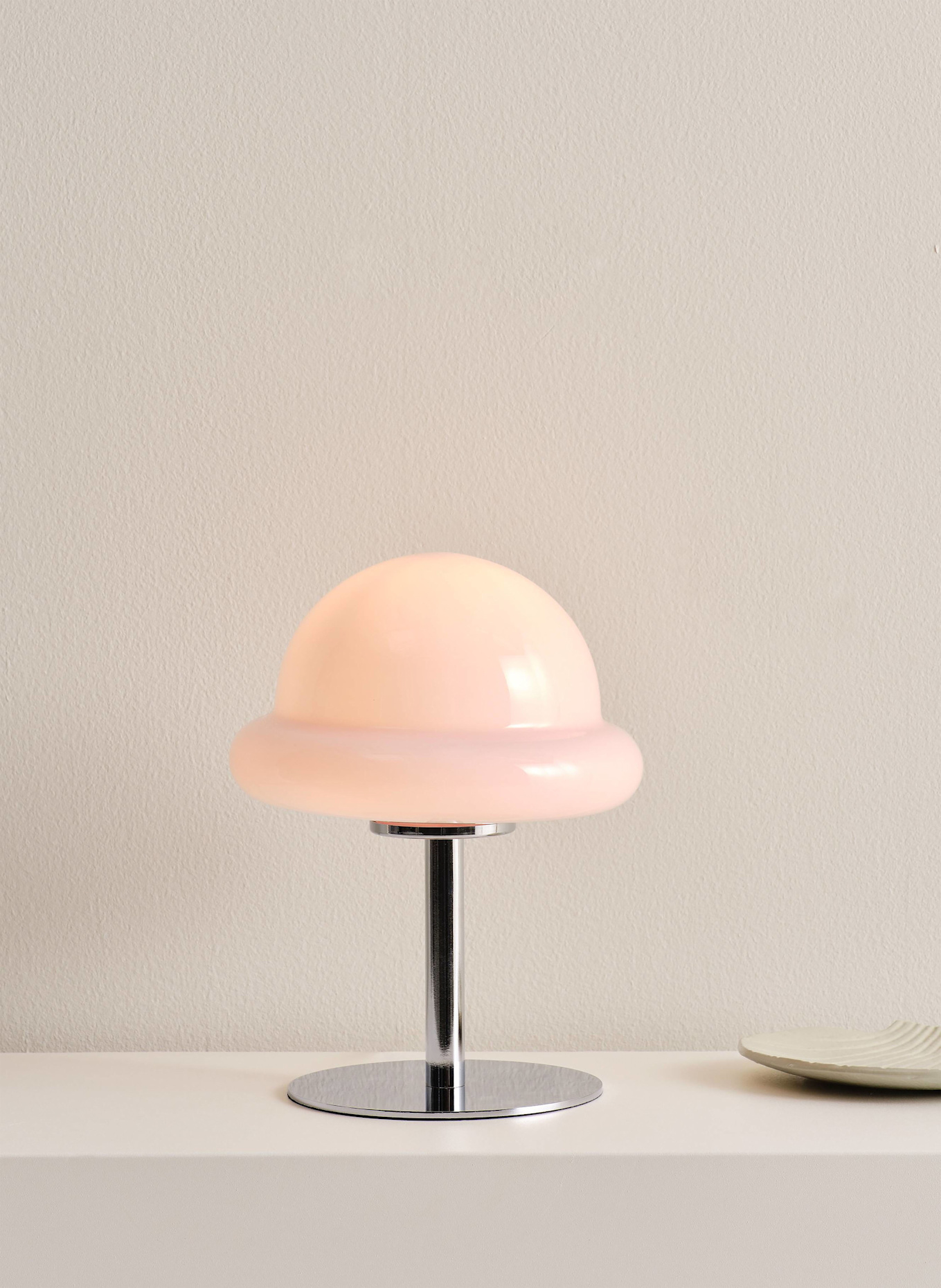 Jotex Tischleuchte BUBBA: HELLROSA / SILBER