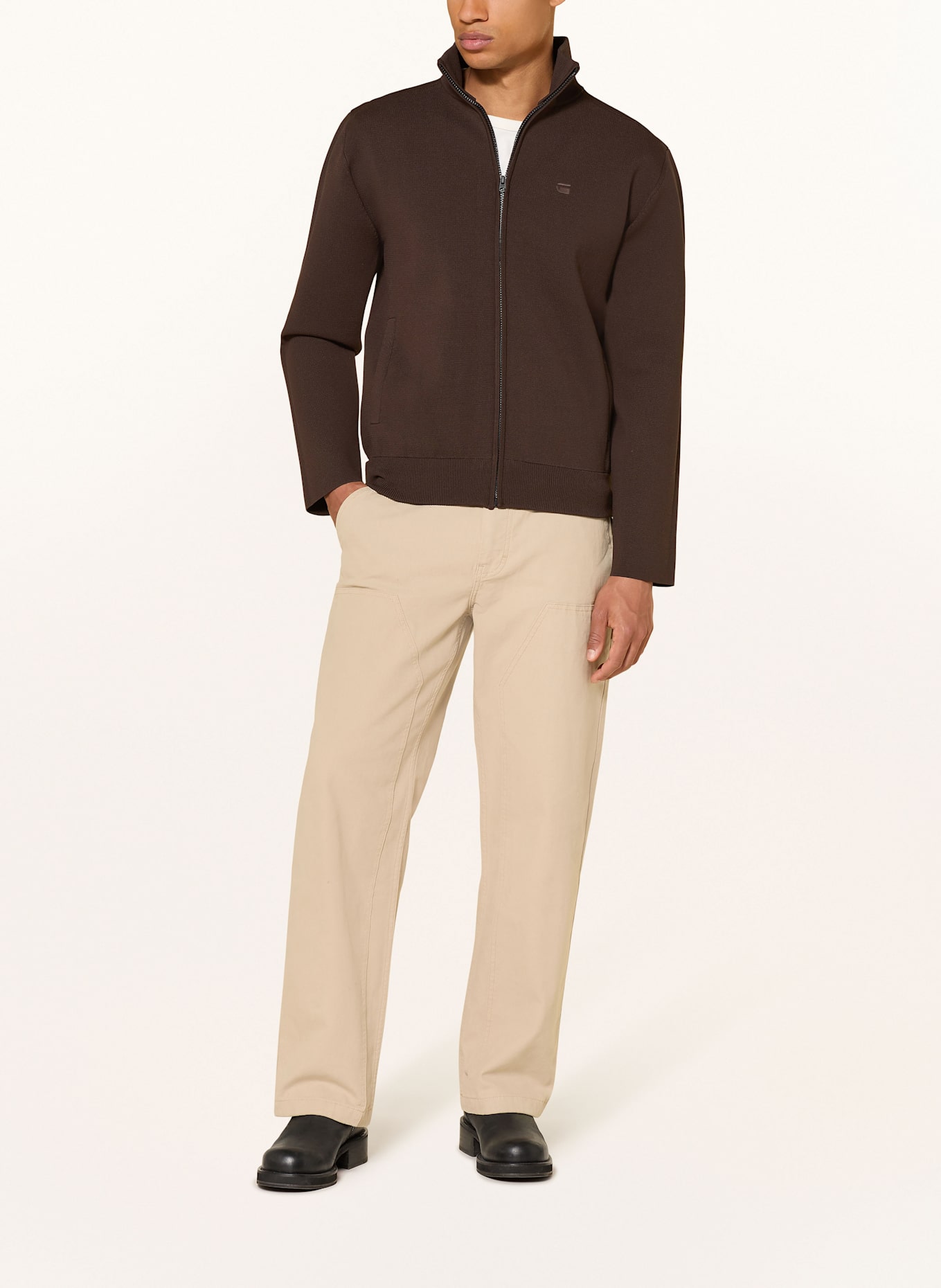 G-Star Sweat abstract-print jacket: DARK BROWN