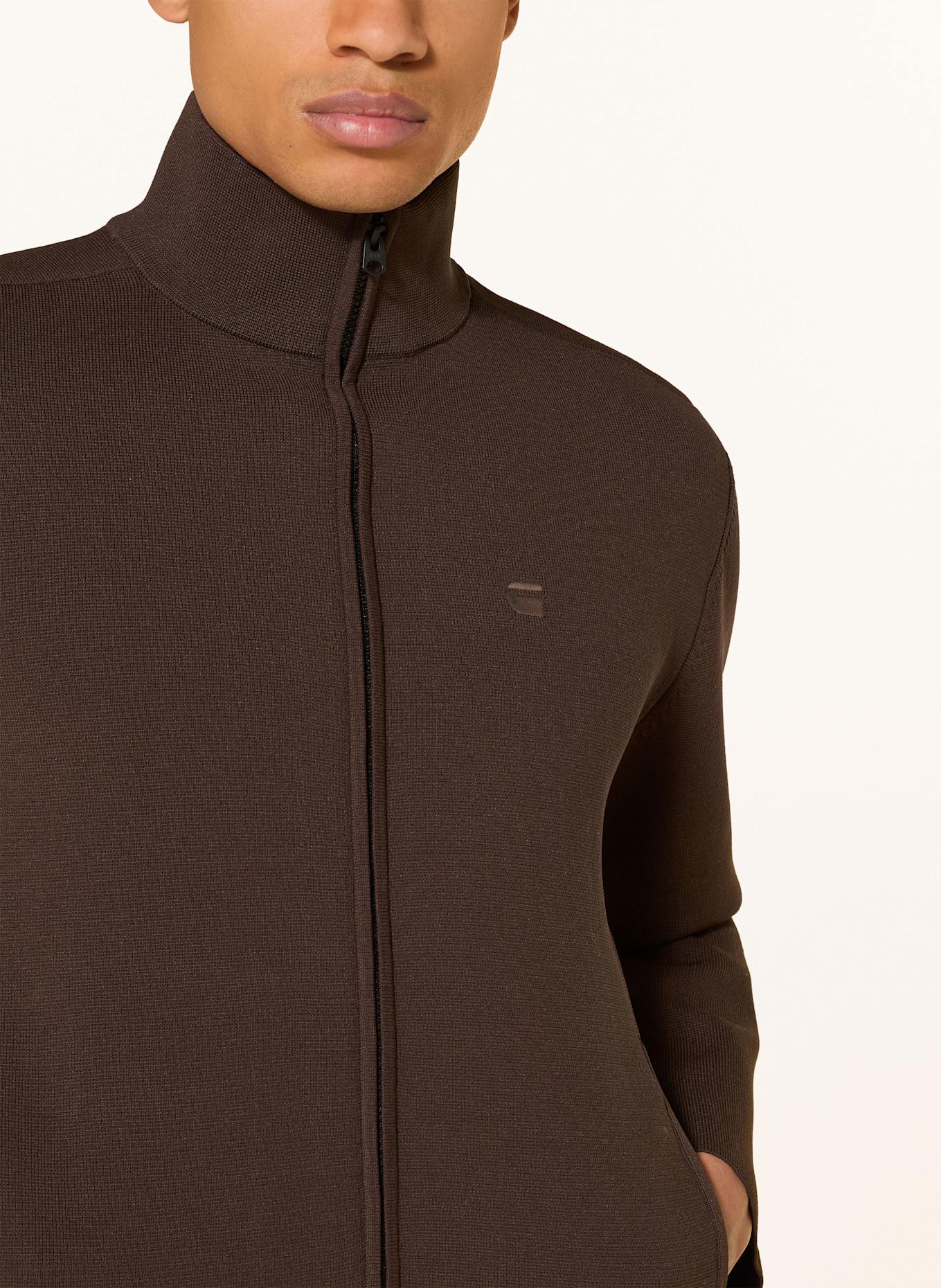 G-Star Sweat abstract-print jacket: DARK BROWN